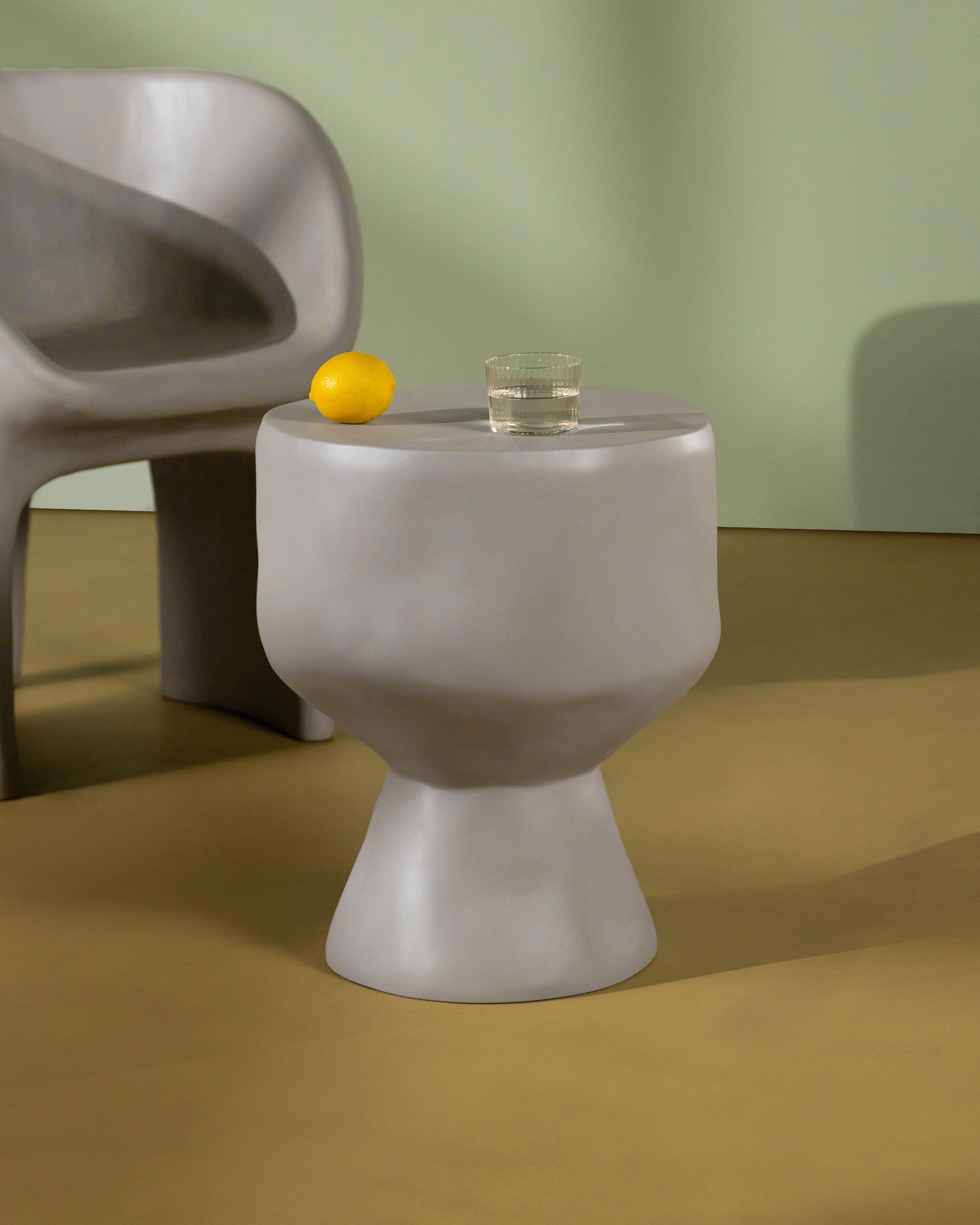 Outdoor Resin Side Table -  Grey