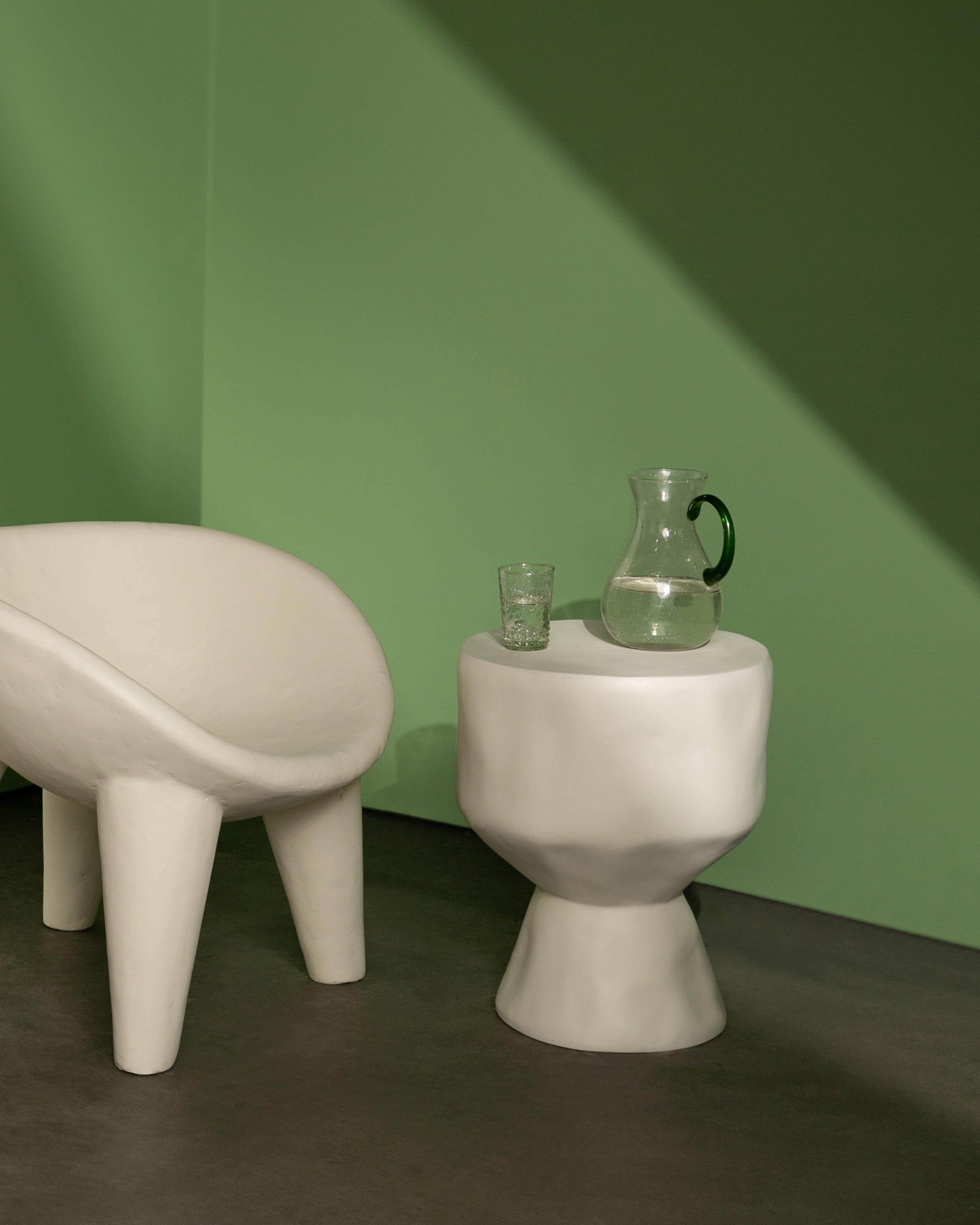 Outdoor Resin Side Table -  Milk