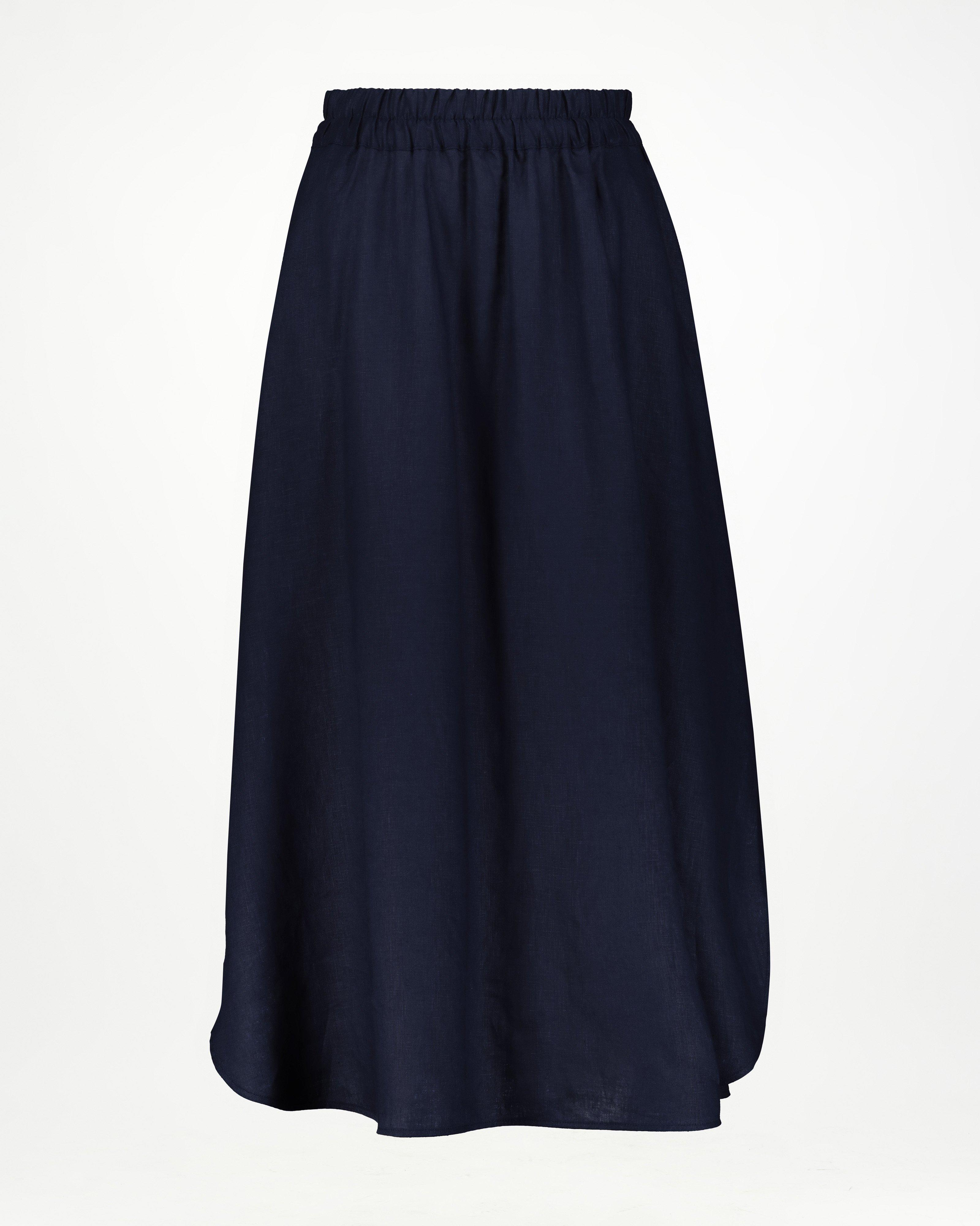 Florence Linen Skirt -  Navy