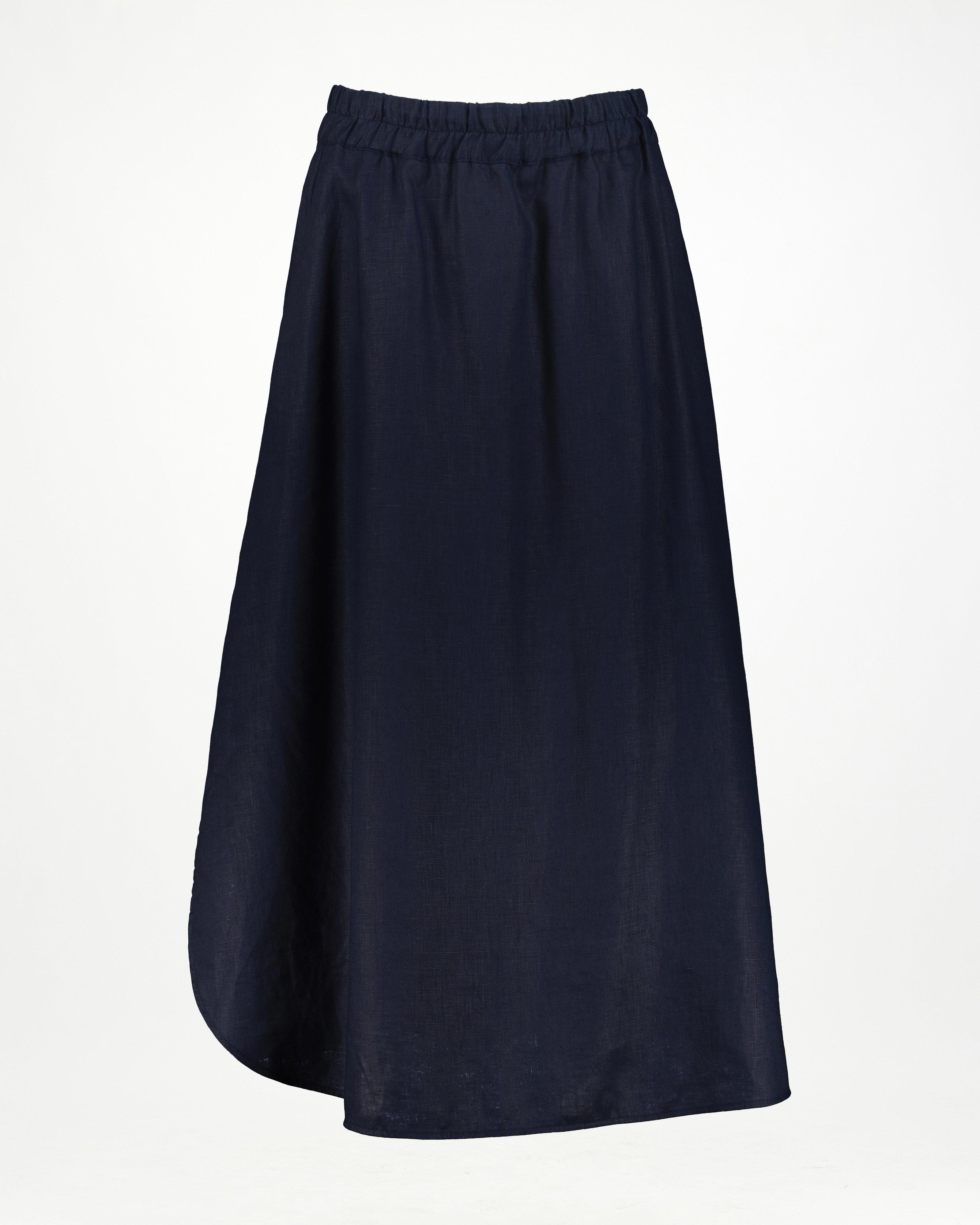 Florence Linen Skirt -  Navy