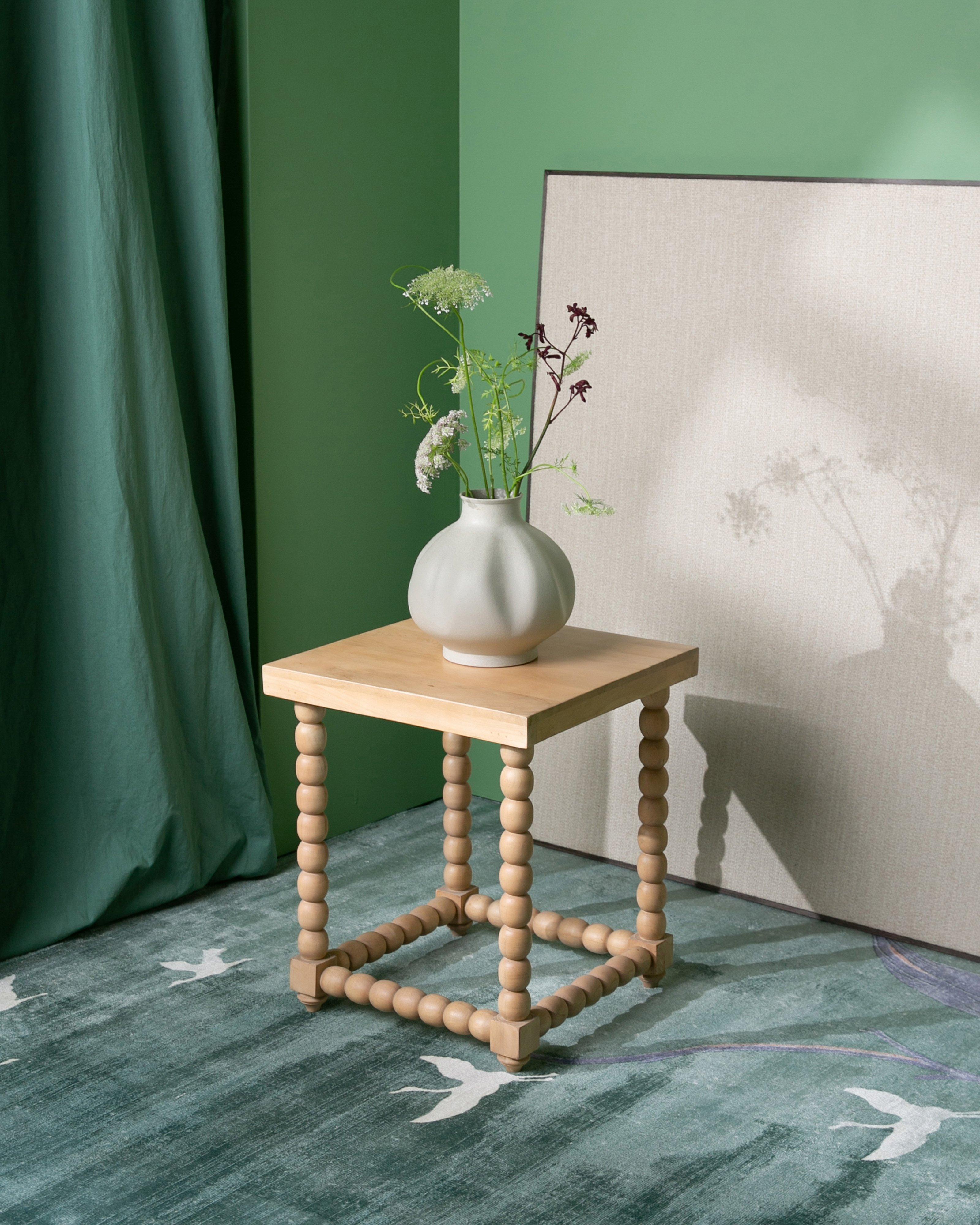 Bobbin Square Side Table -  Tan