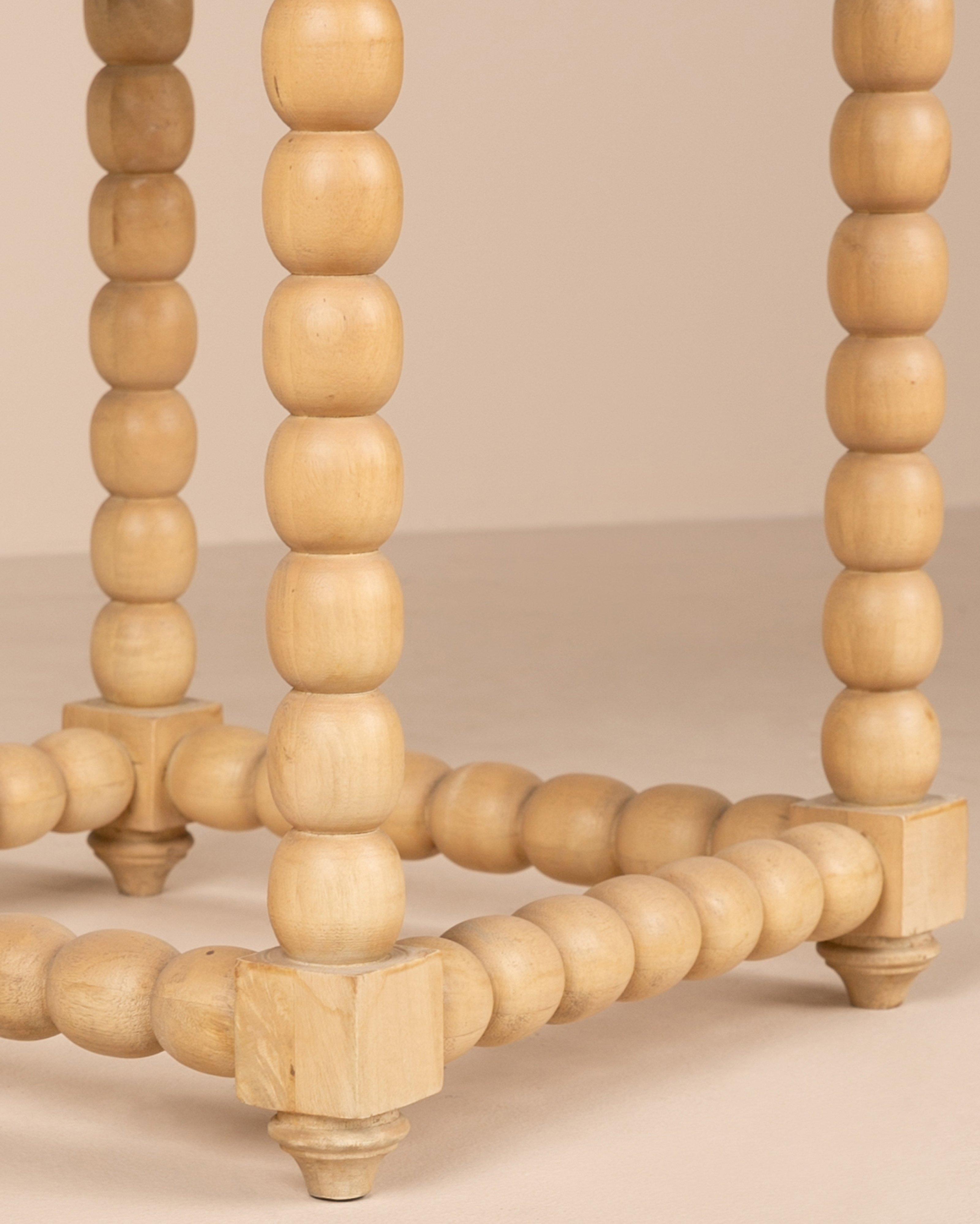 Bobbin Square Side Table -  Tan