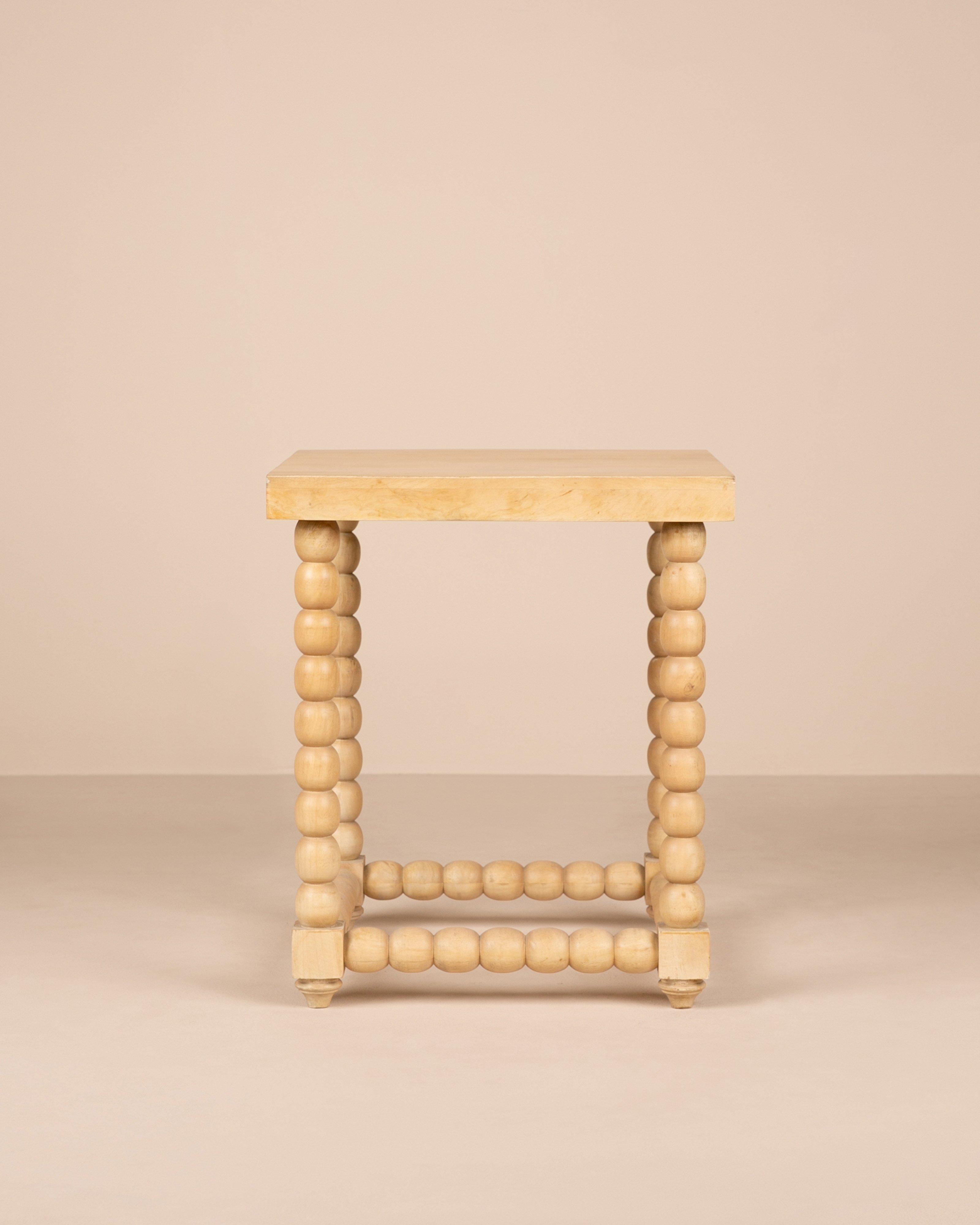 Bobbin Square Side Table -  Tan