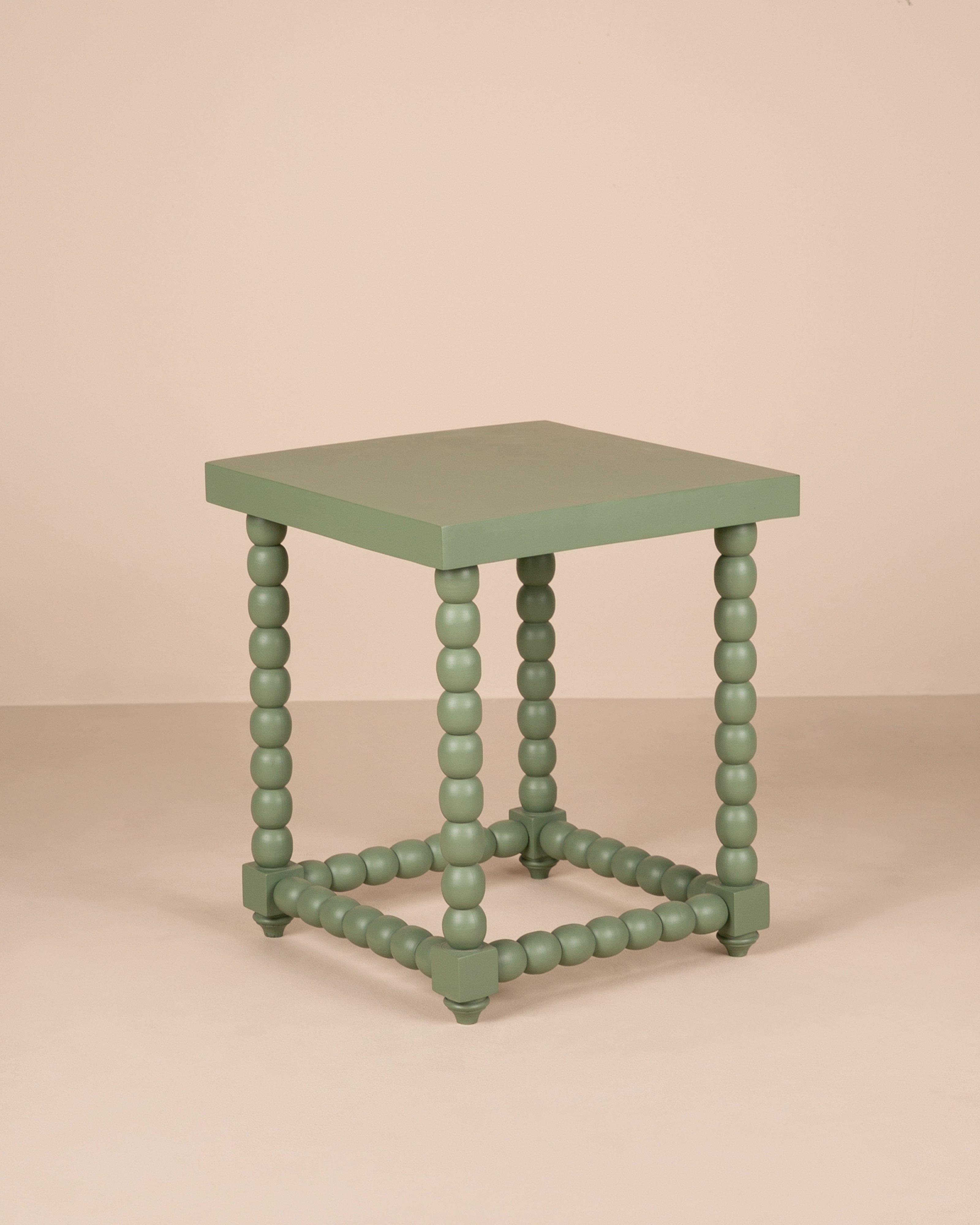Bobbin Square Side Table -  Green