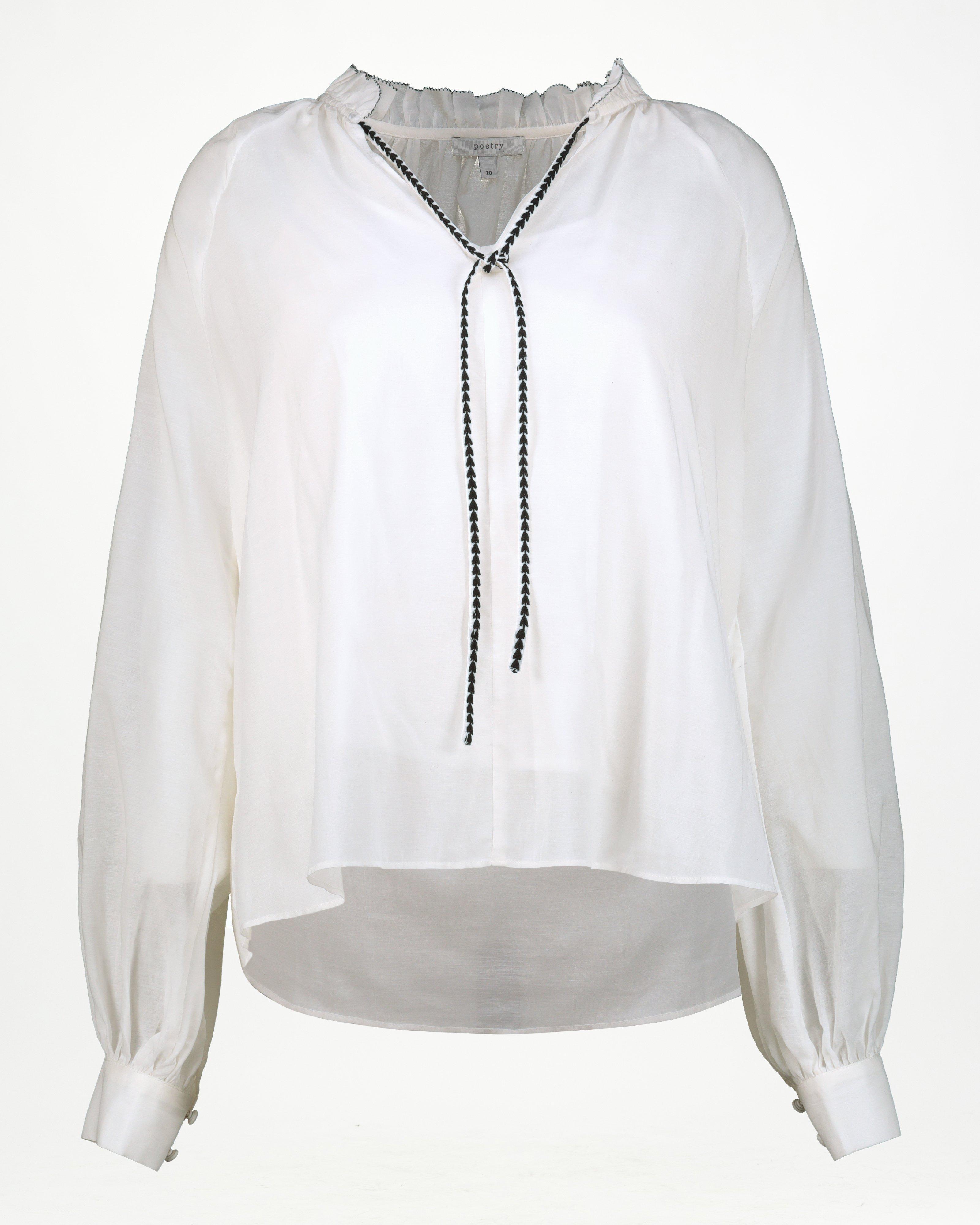 Hailey Embroidered Blouse -  Milk