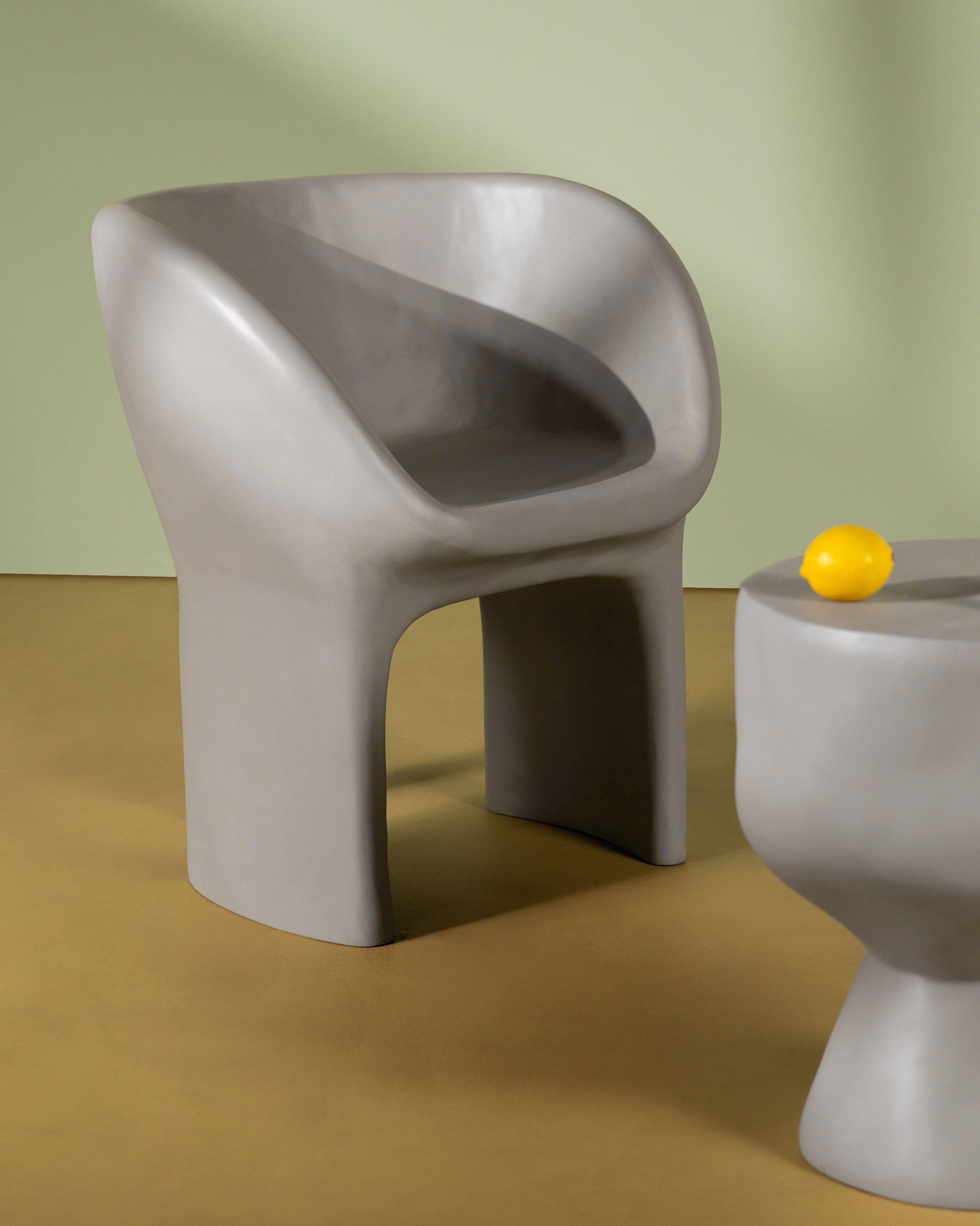 Outdoor Resin Bucket Chair -  Grey