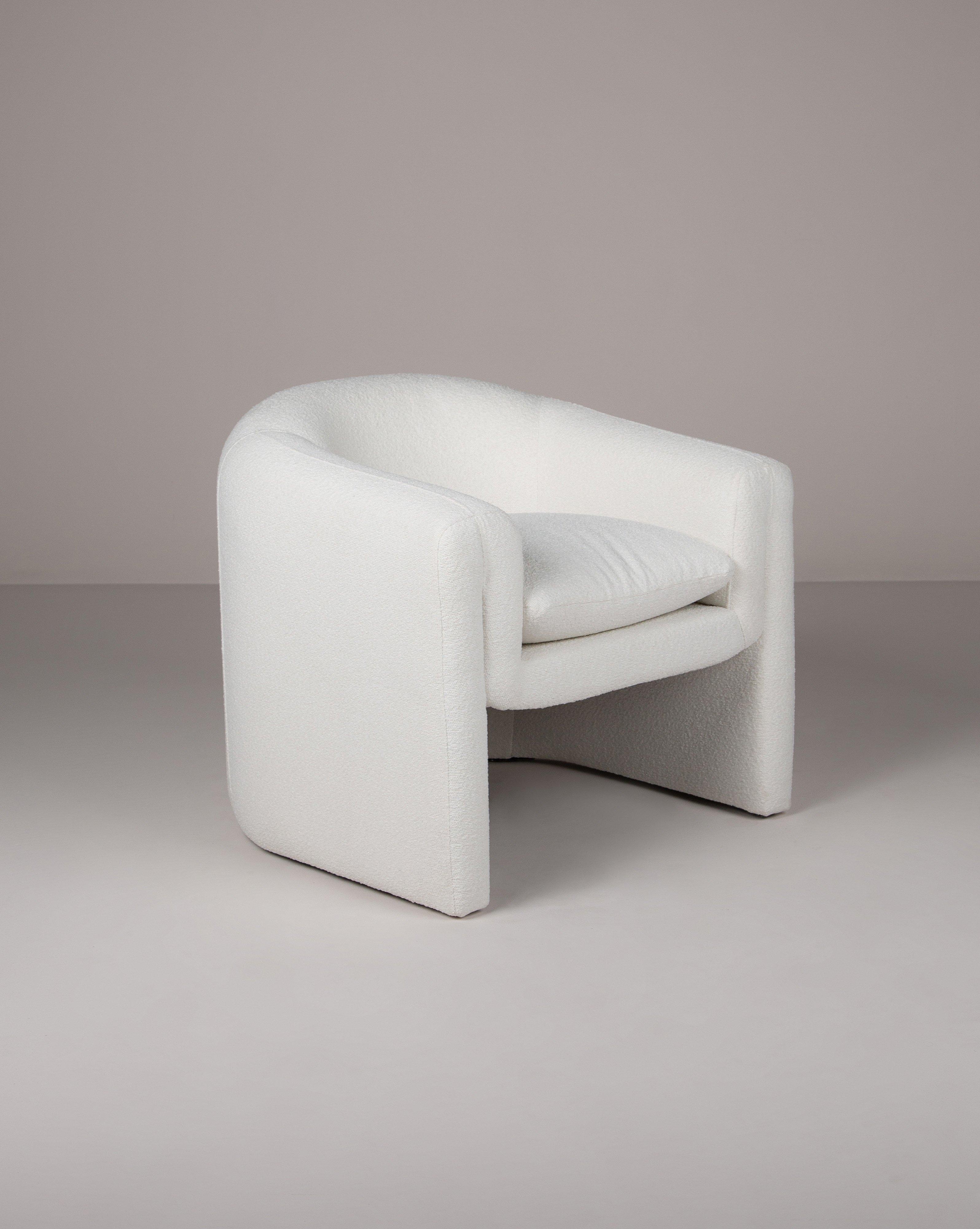 Ava Boucle Statement Chair -  Milk