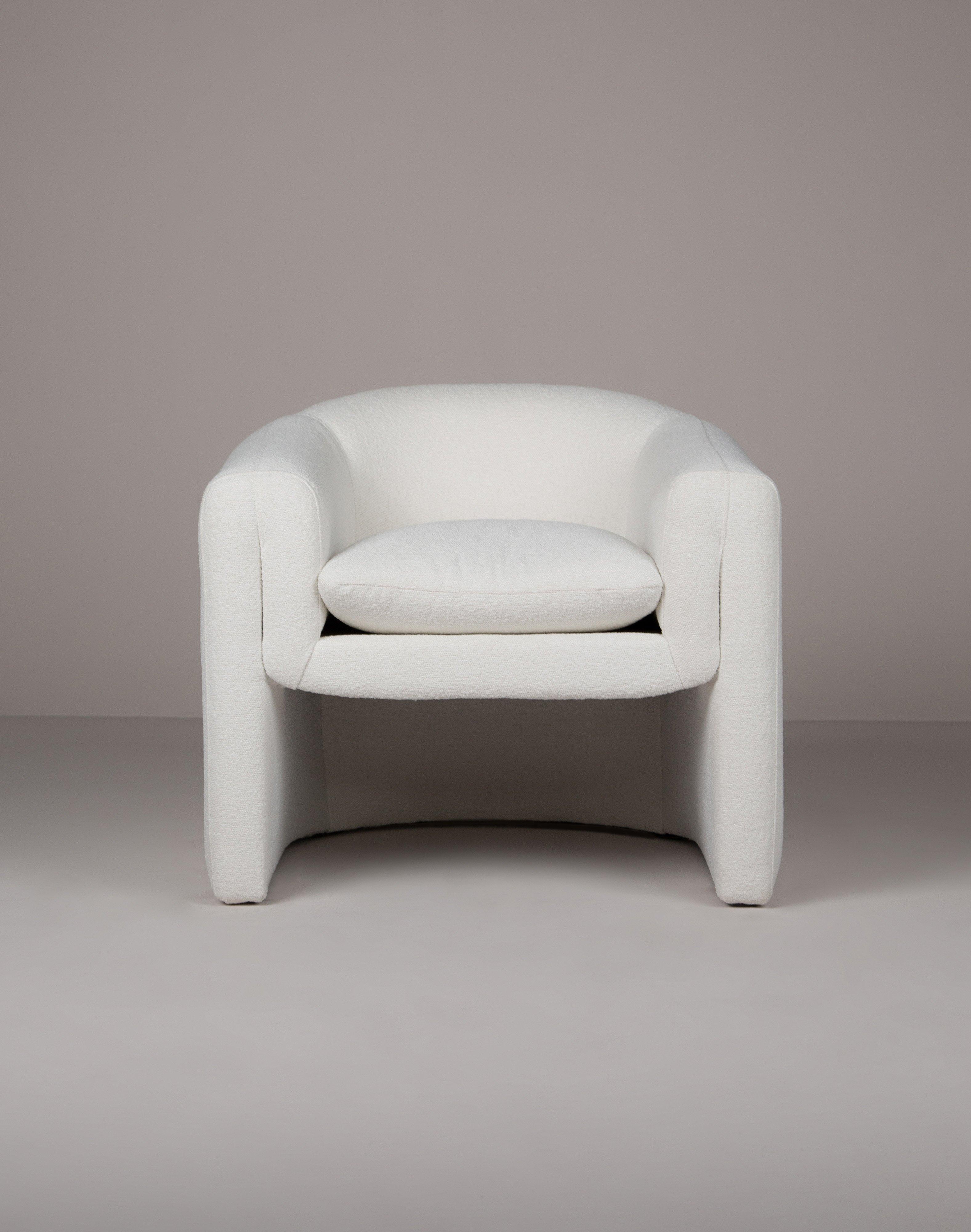 Ava Boucle Statement Chair -  Milk