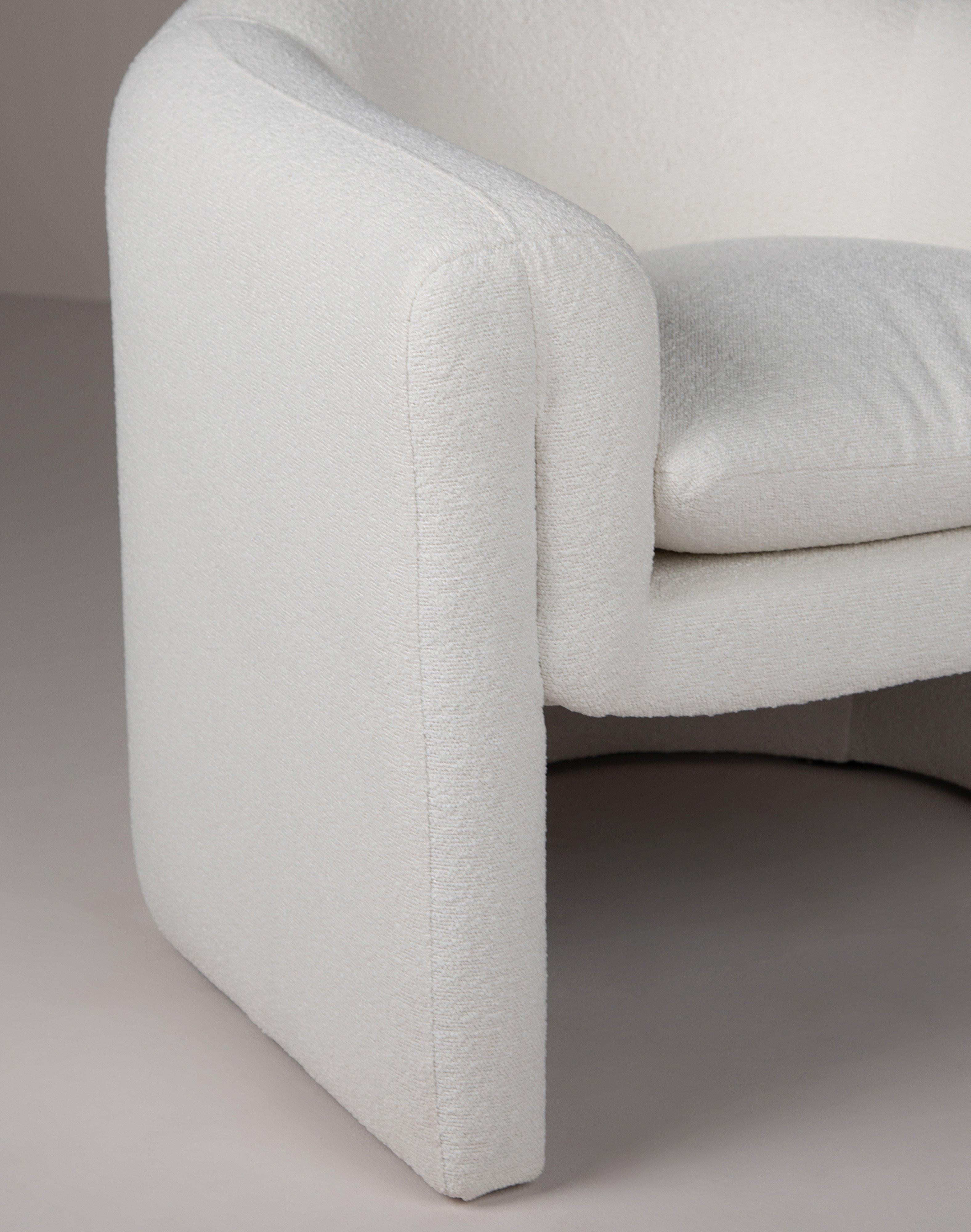 Ava Boucle Statement Chair -  Milk