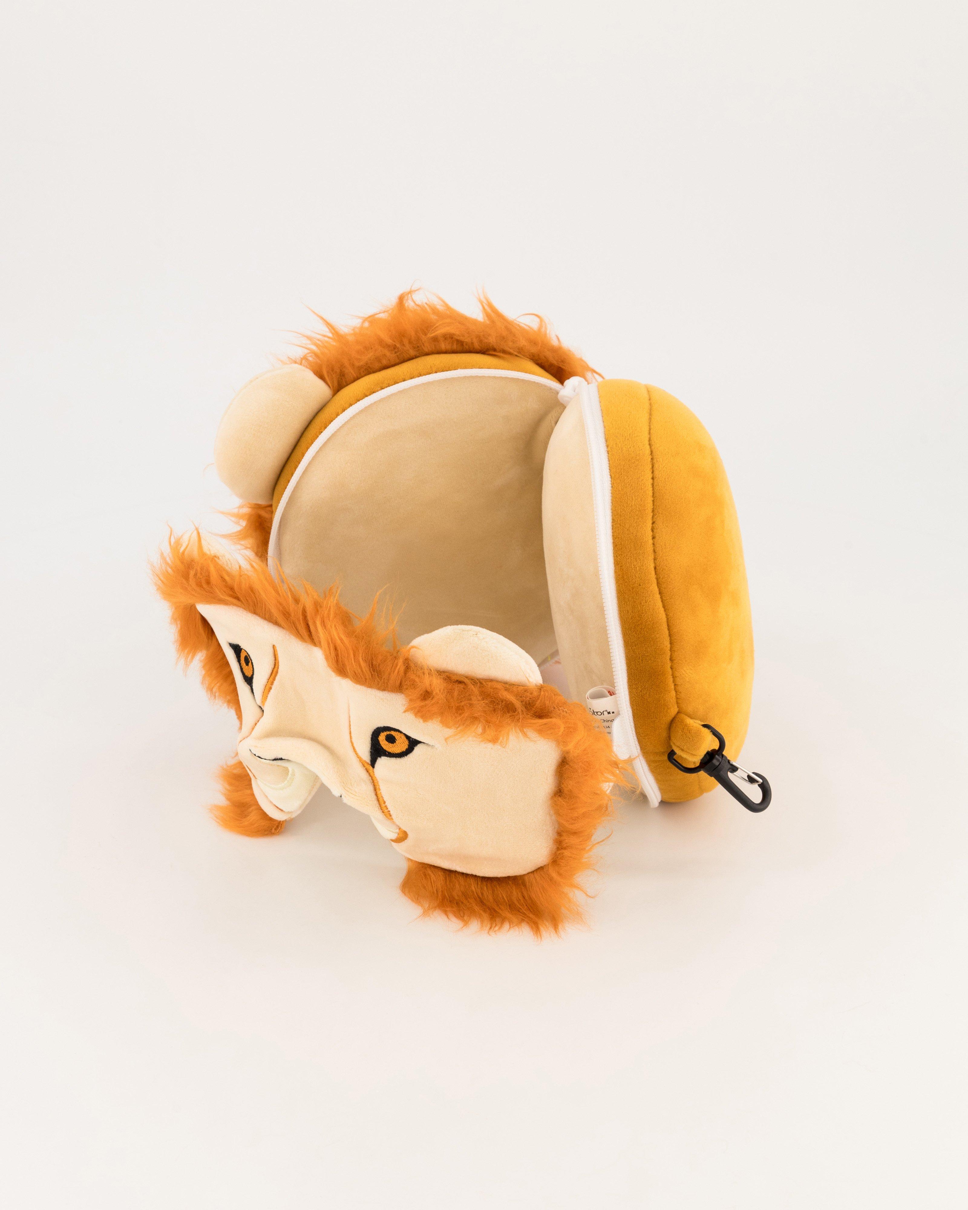 Relaxeazzz Kids’ Lion Travel Pillow -  Orange