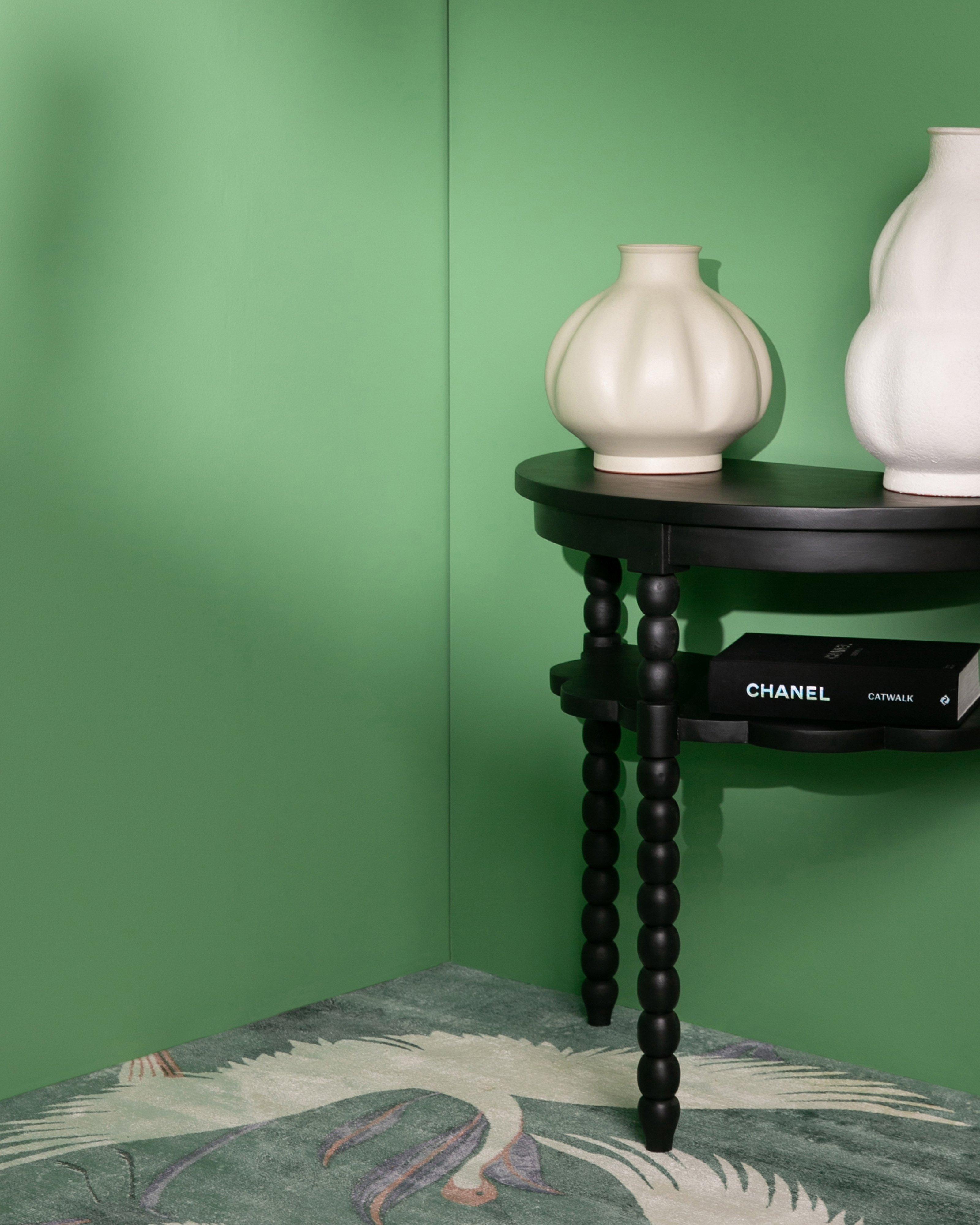 Bobbin Entrance Half Moon Table -  Black