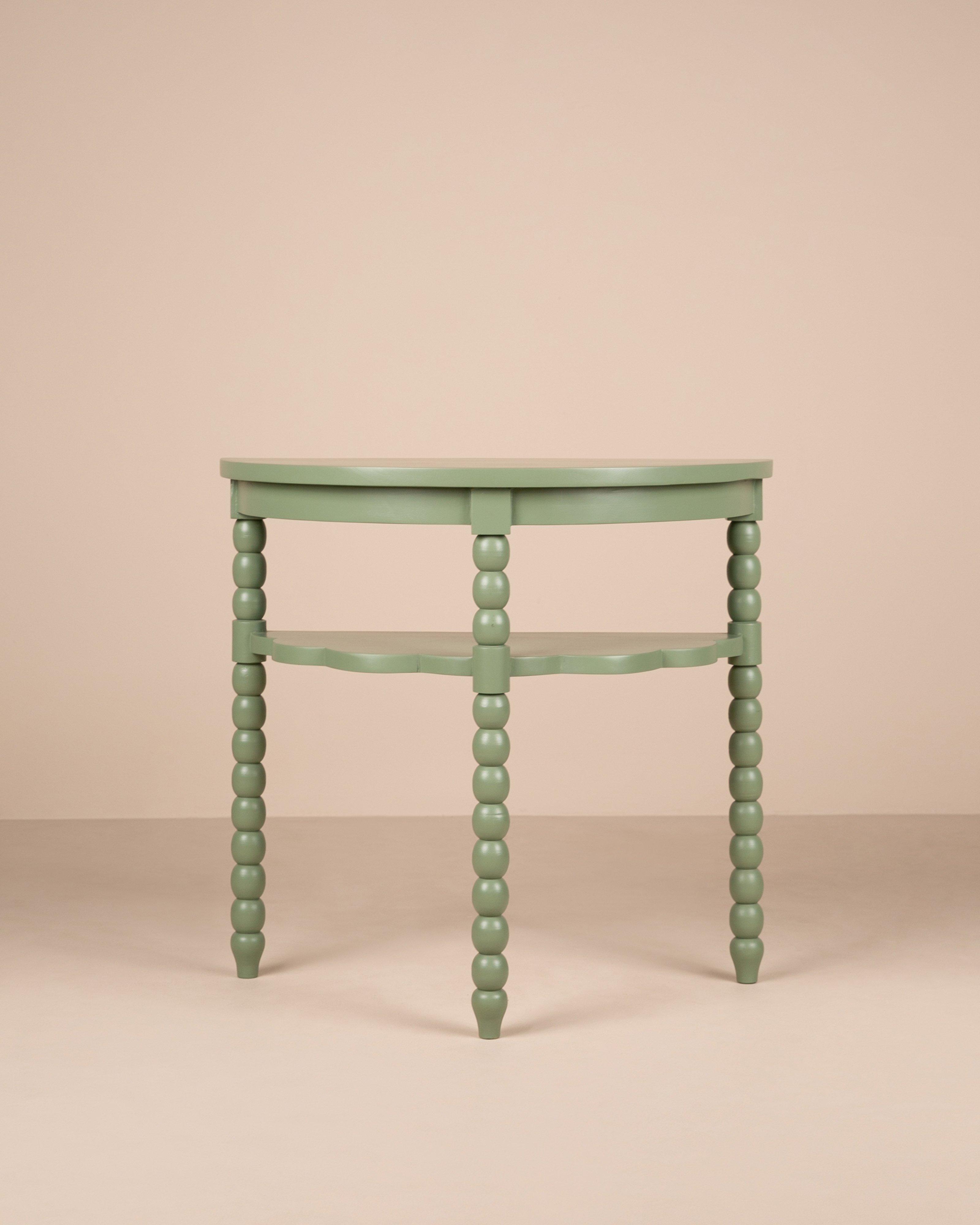 Bobbin Entrance Half Moon Table -  Green