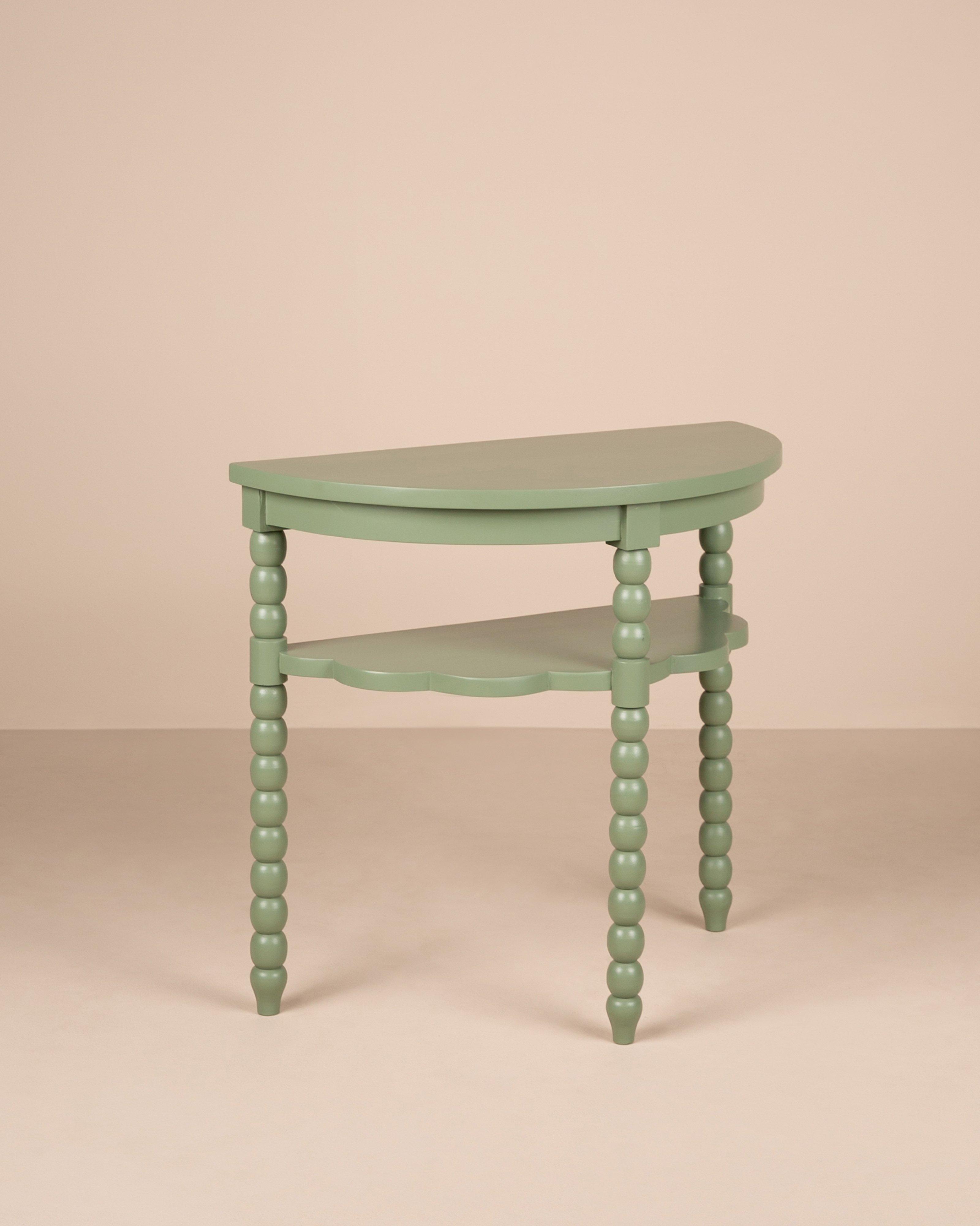 Bobbin Entrance Half Moon Table -  Green