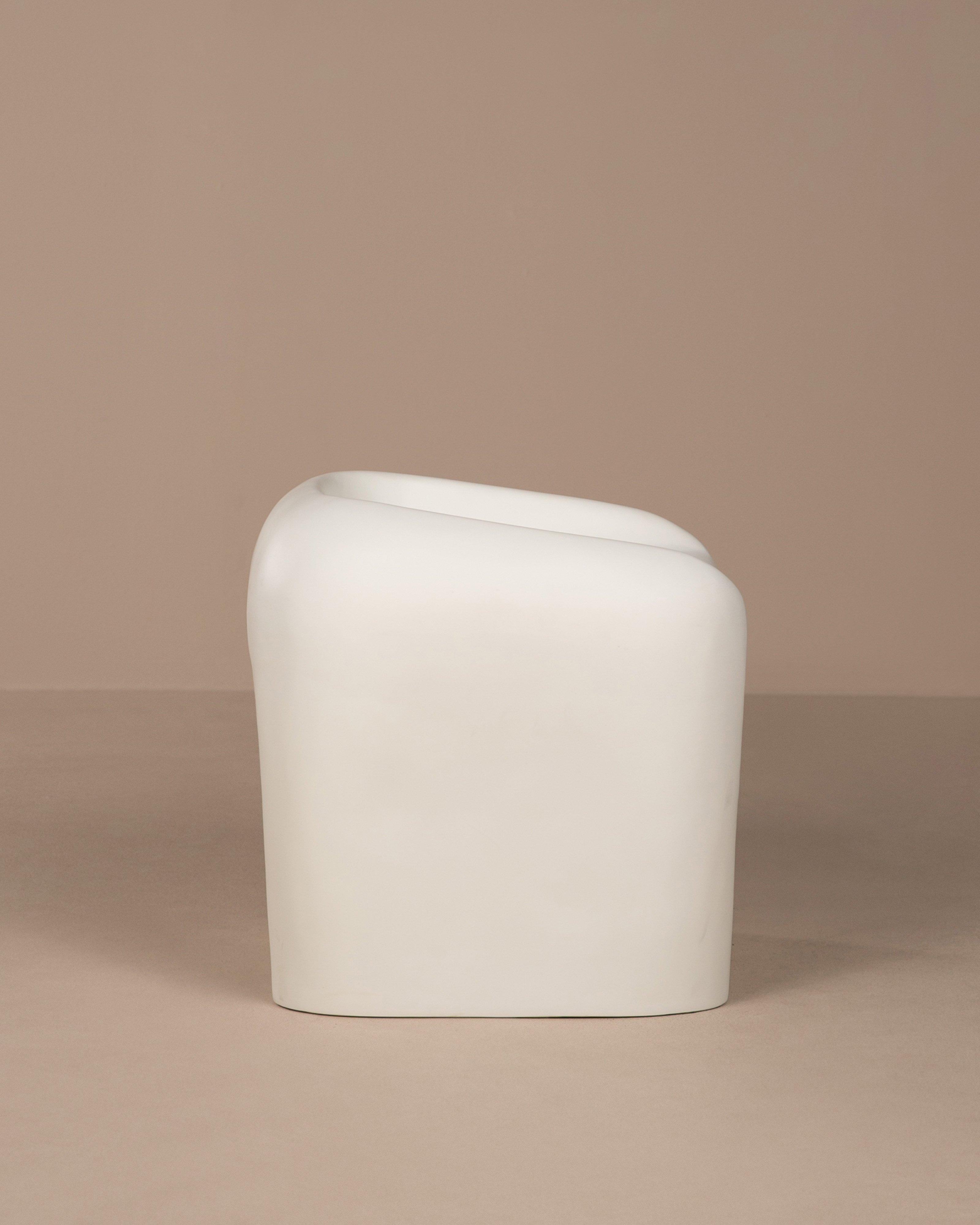 Outdoor Resin Square Chair -  Milk