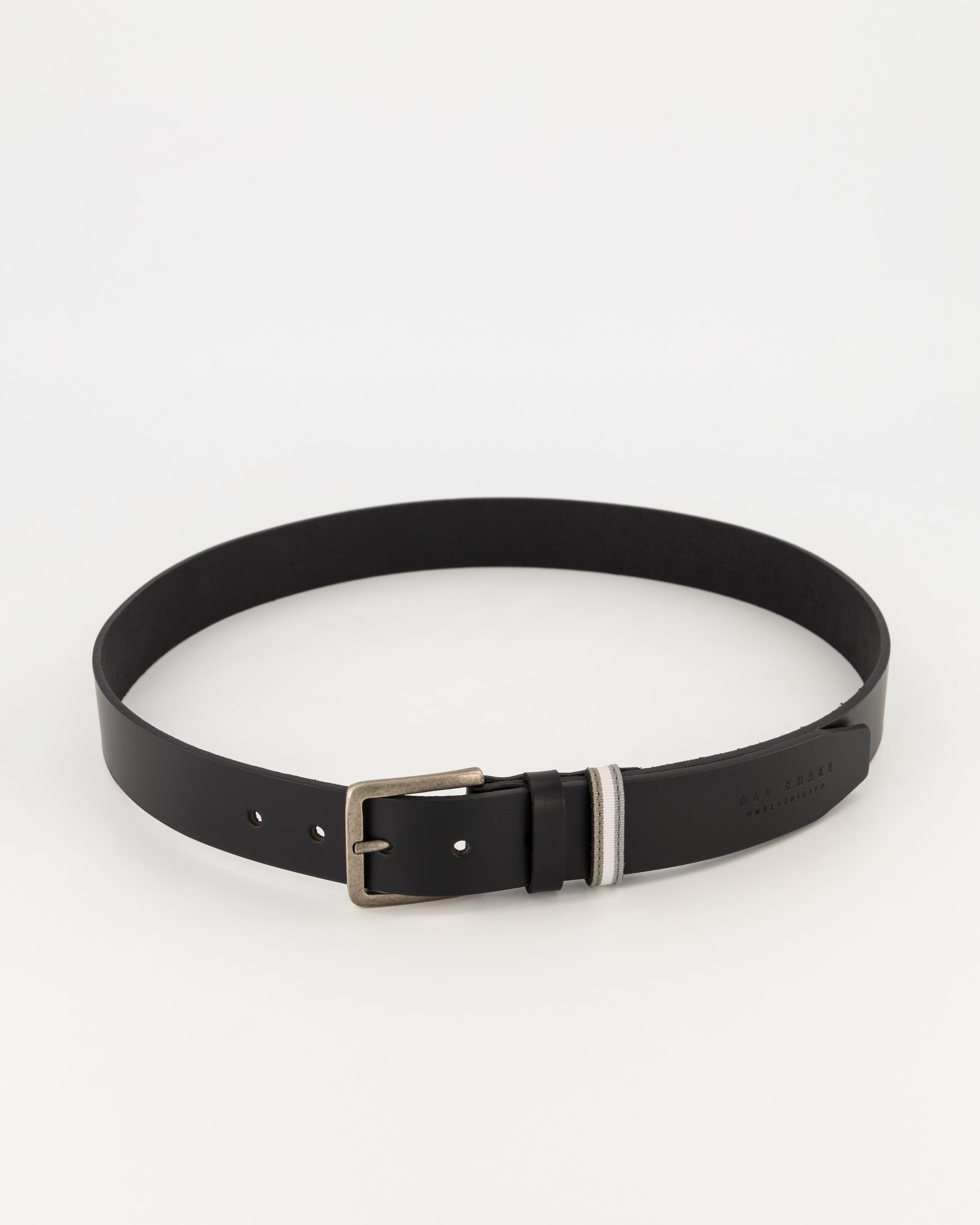 Men’s Arnett Narrow Leather Belt  -  Black