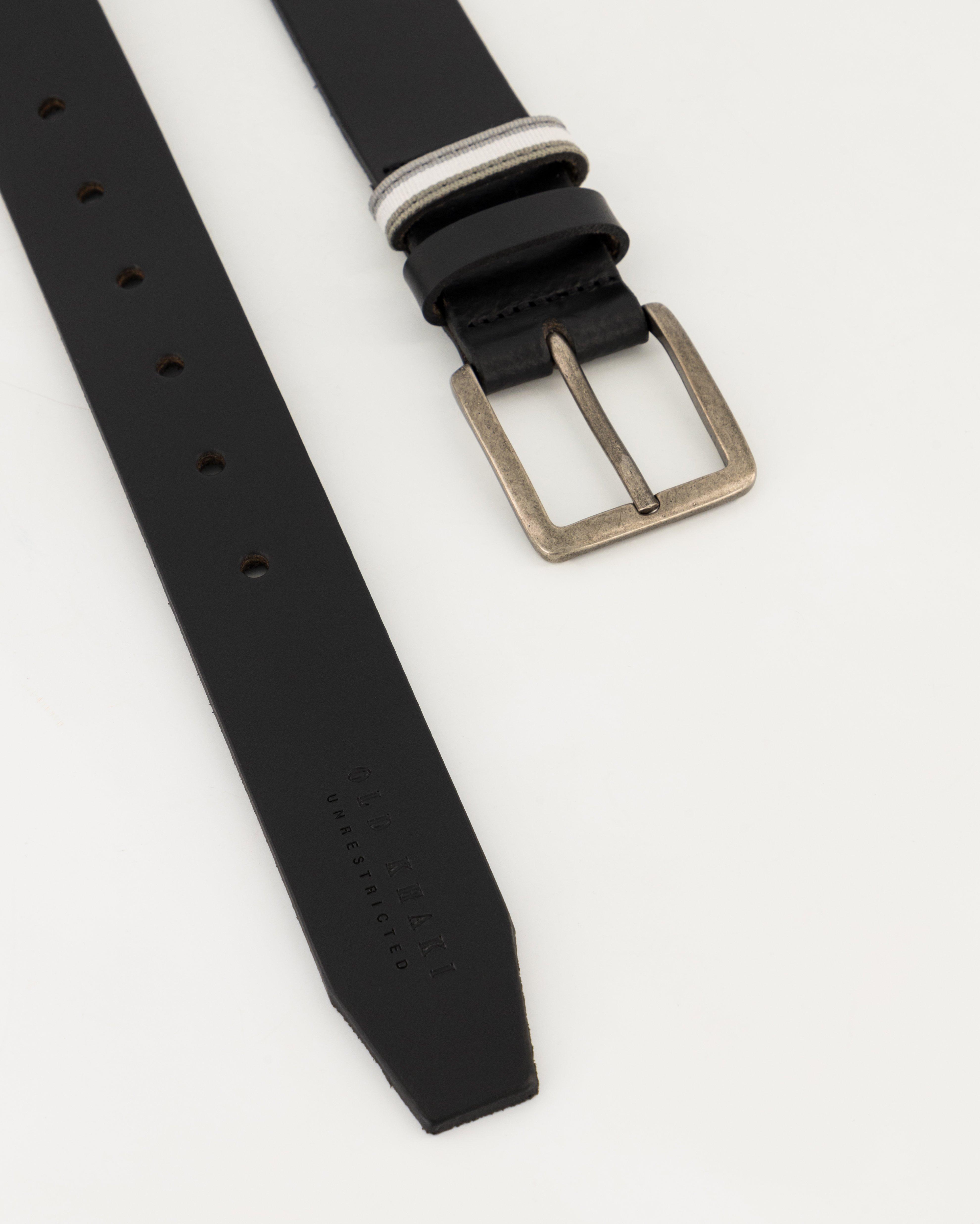 Men’s Arnett Narrow Leather Belt  -  Black