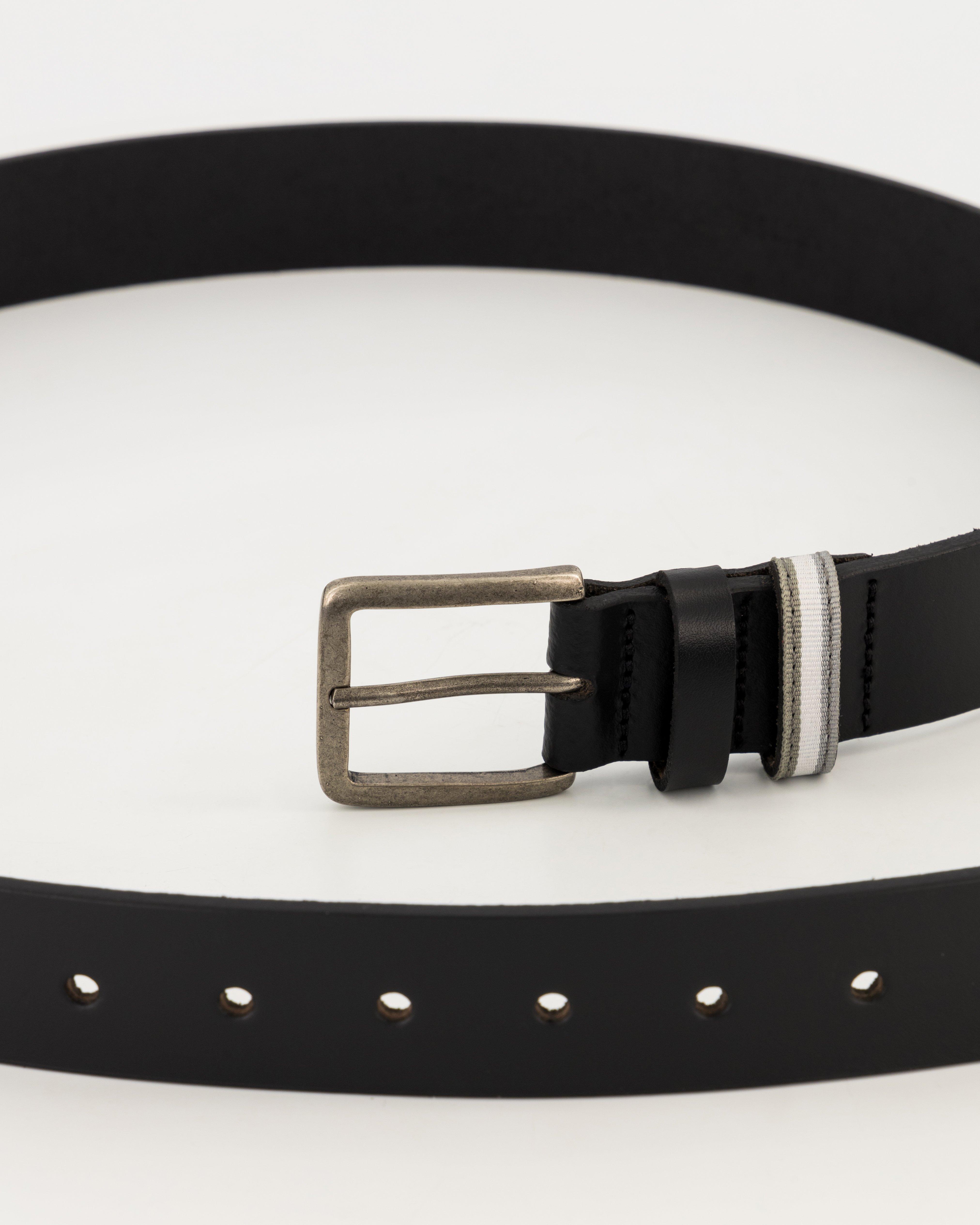 Men’s Arnett Narrow Leather Belt  -  Black