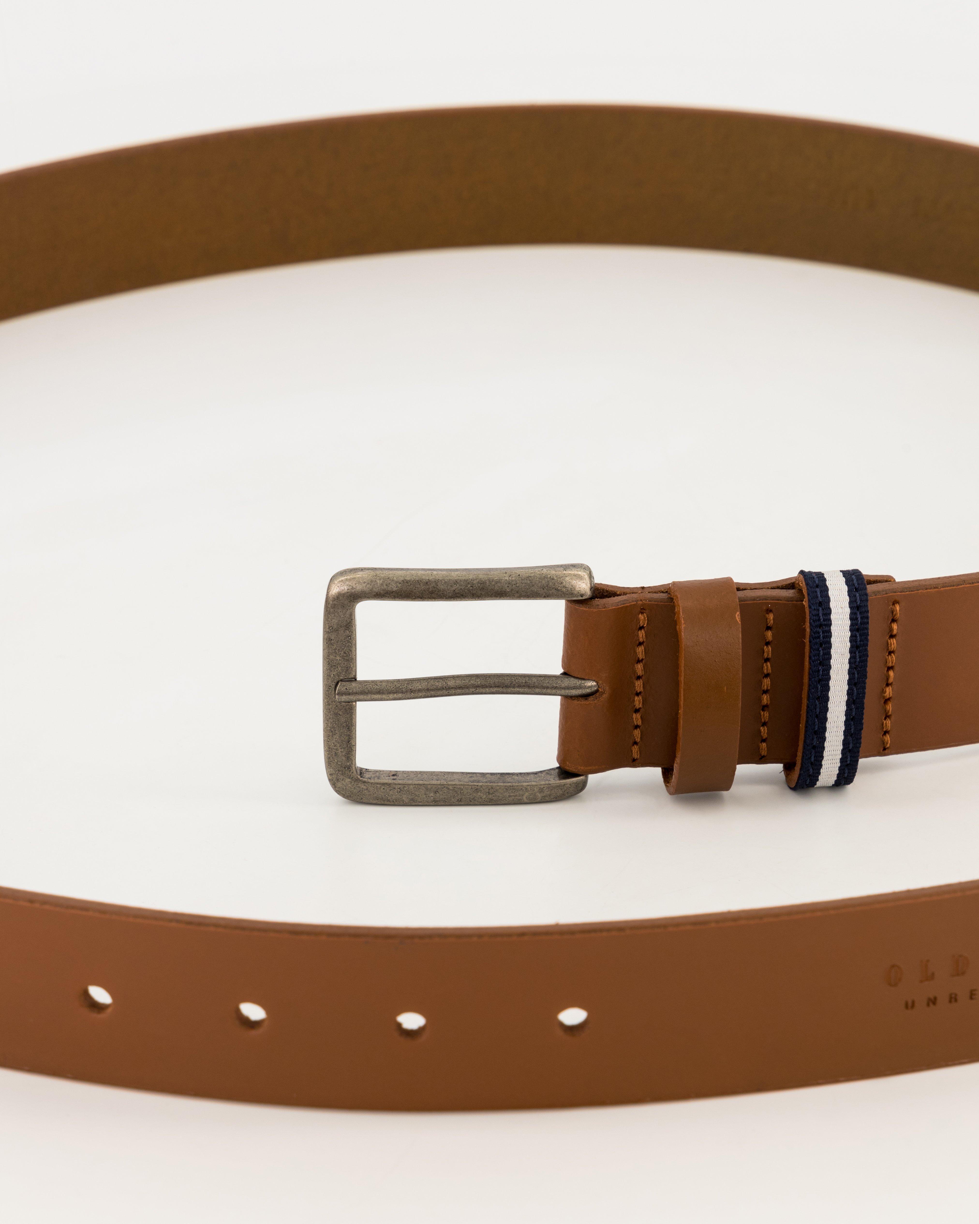 Men’s Arnett Narrow Leather Belt  -  Brown