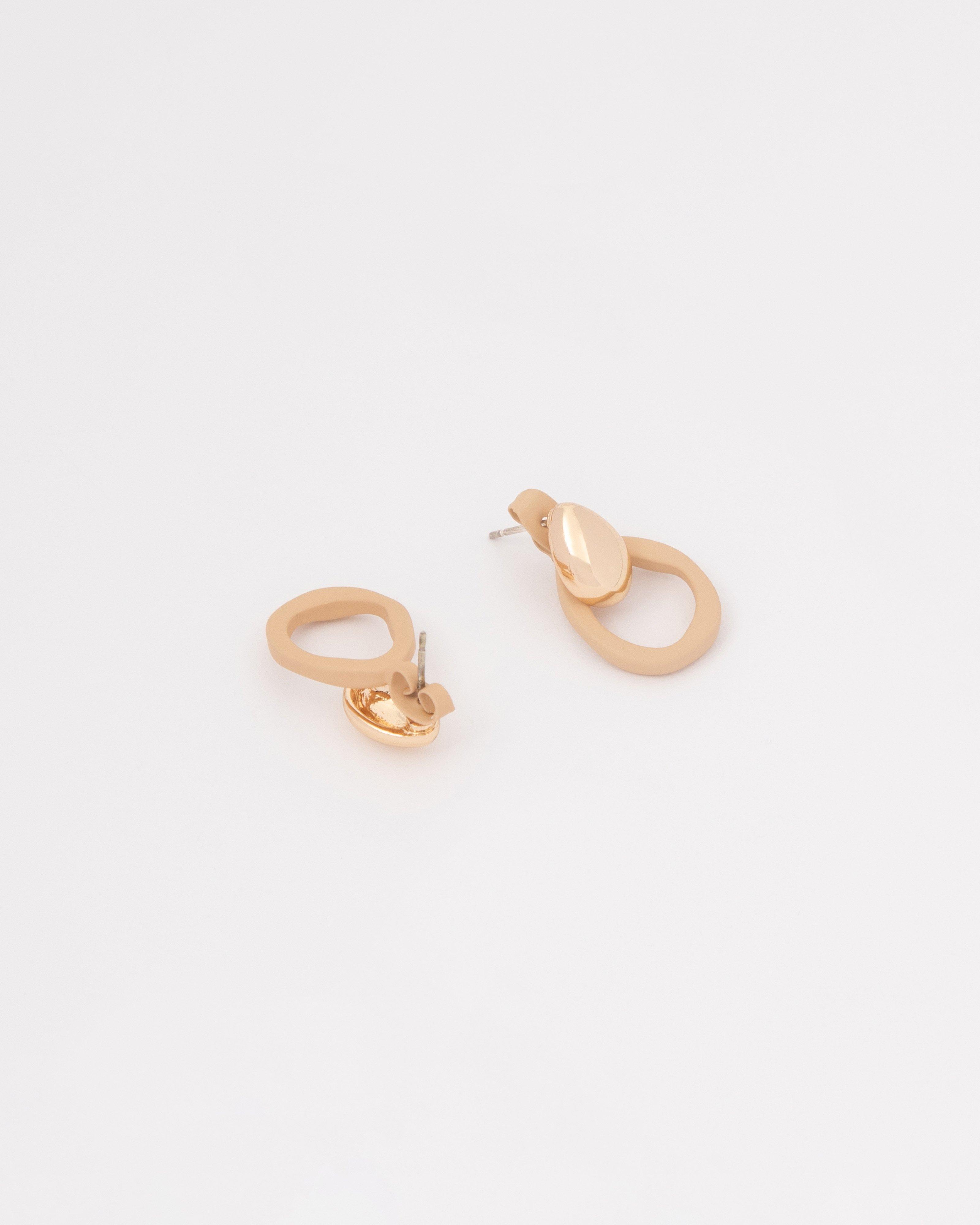 Epoxy Peekaboo and Teardrop Stud Earrings -  Stone