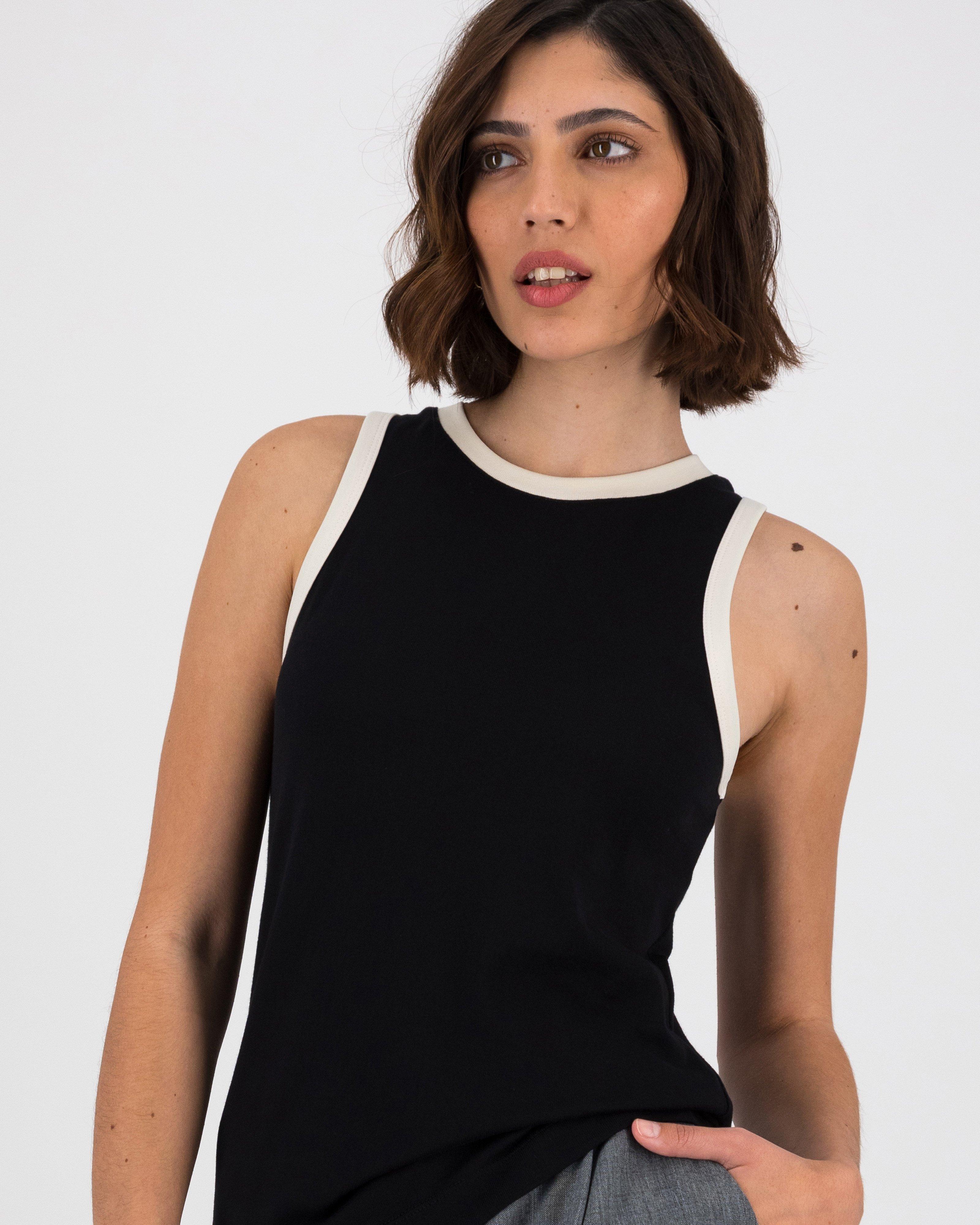 Finn Two-Tone Vest -  Black