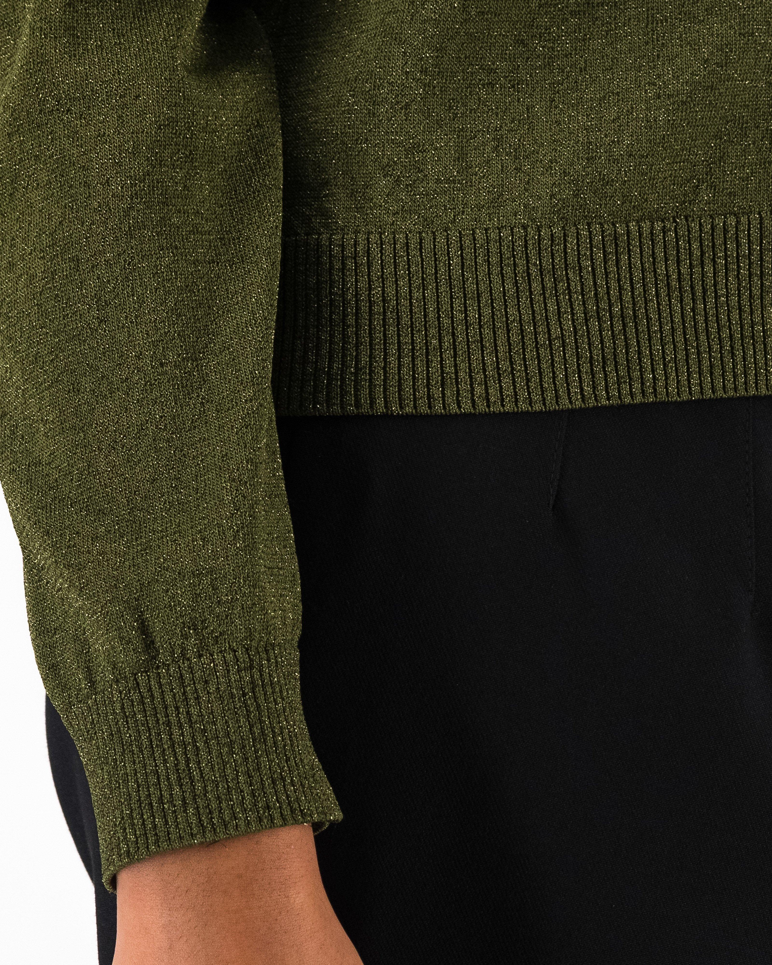Lurex Embroidery Zip Cardi