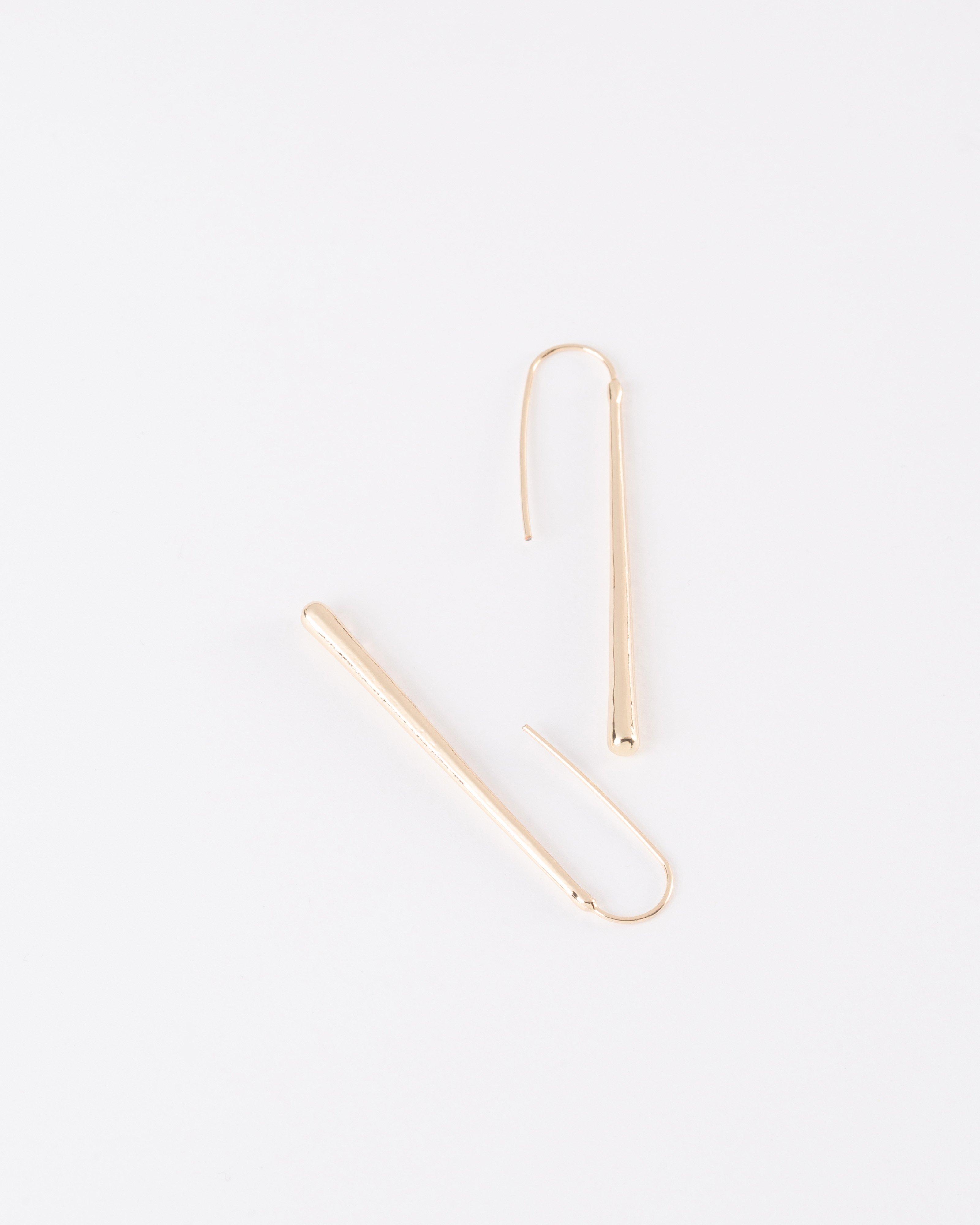  Teardrop Fishhook Bar Earrings -  Gold