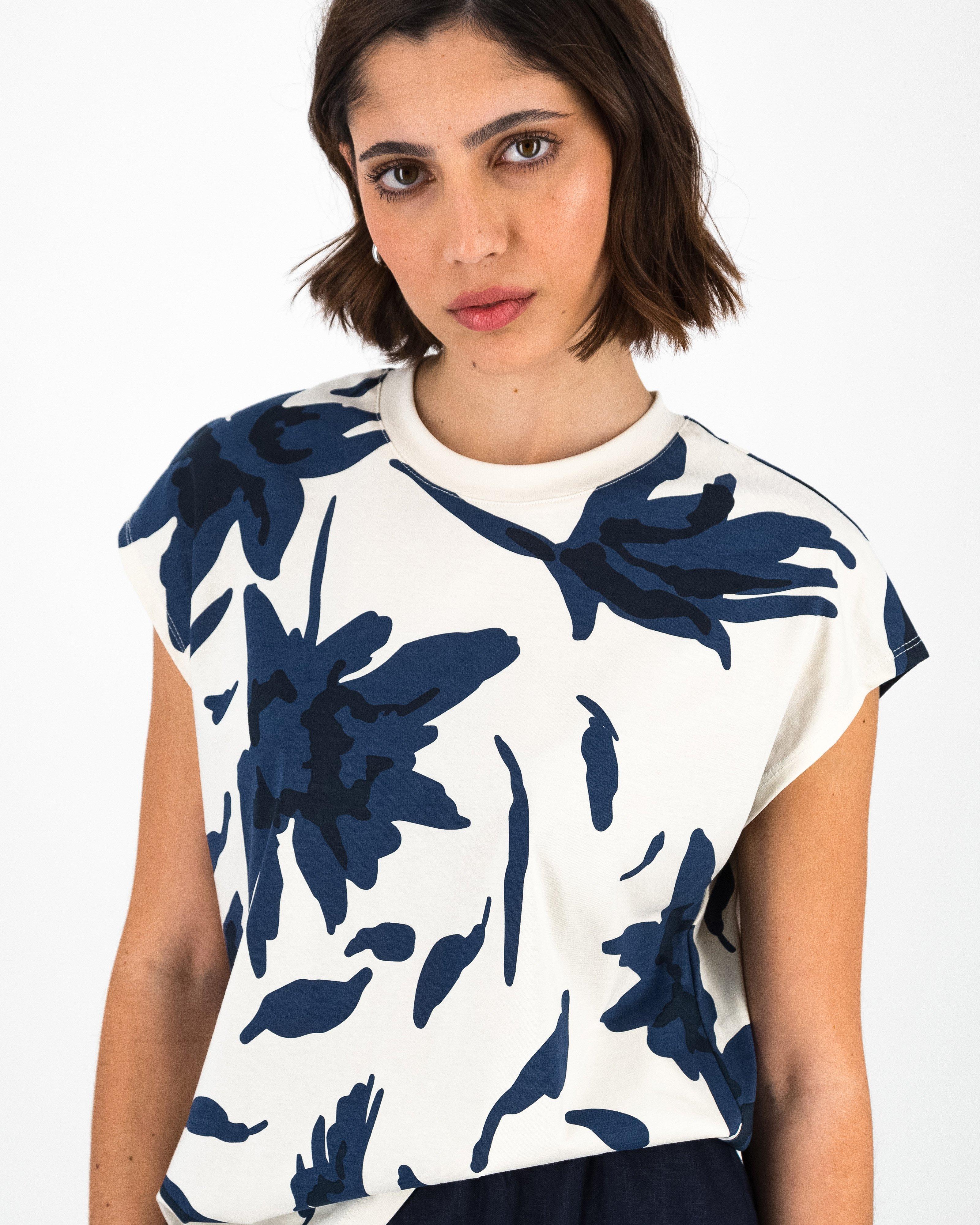 Ramona Printed Tee -  Navy