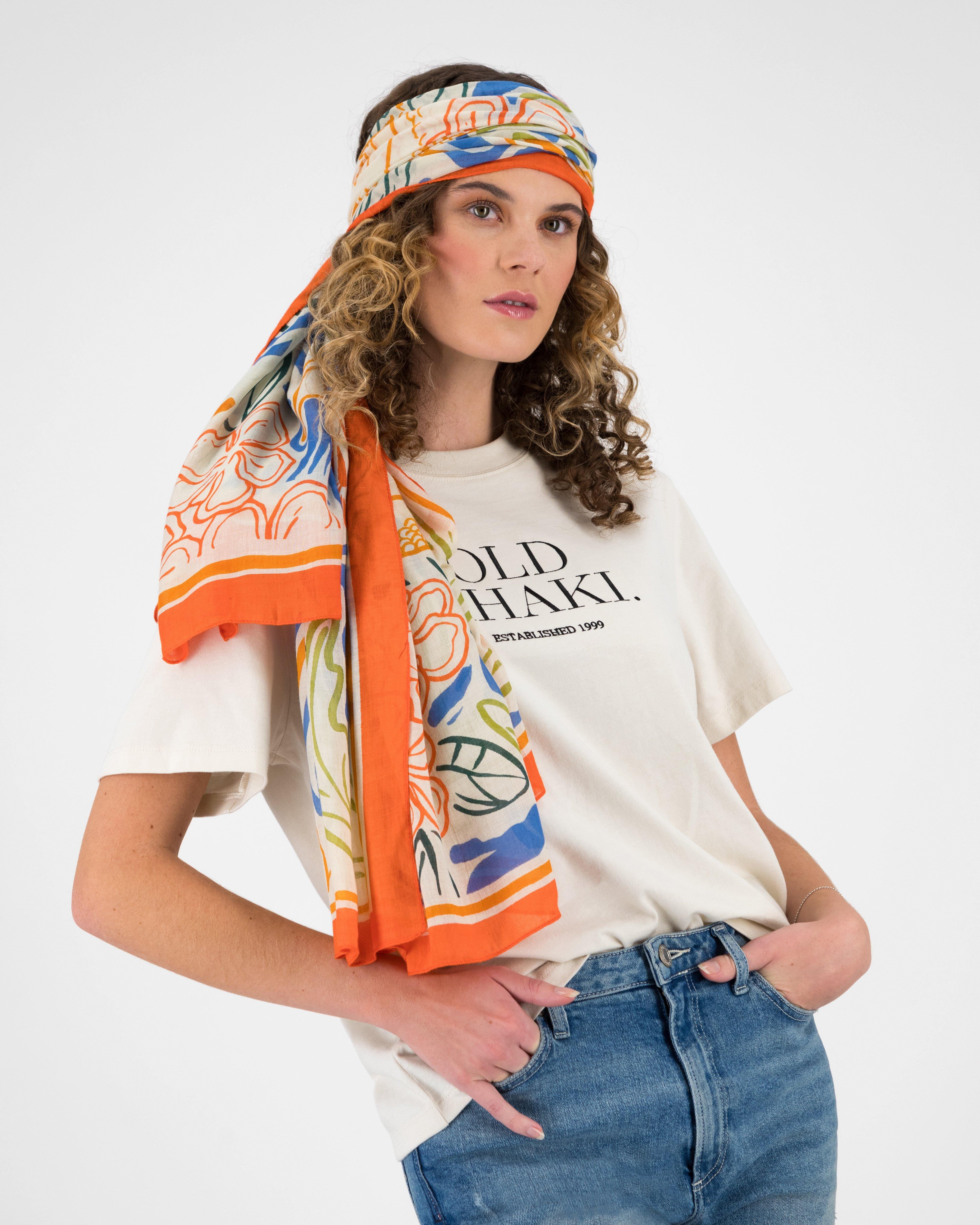 Women’s Marnika Hand-Drawn Printed Scarf  -  Stone