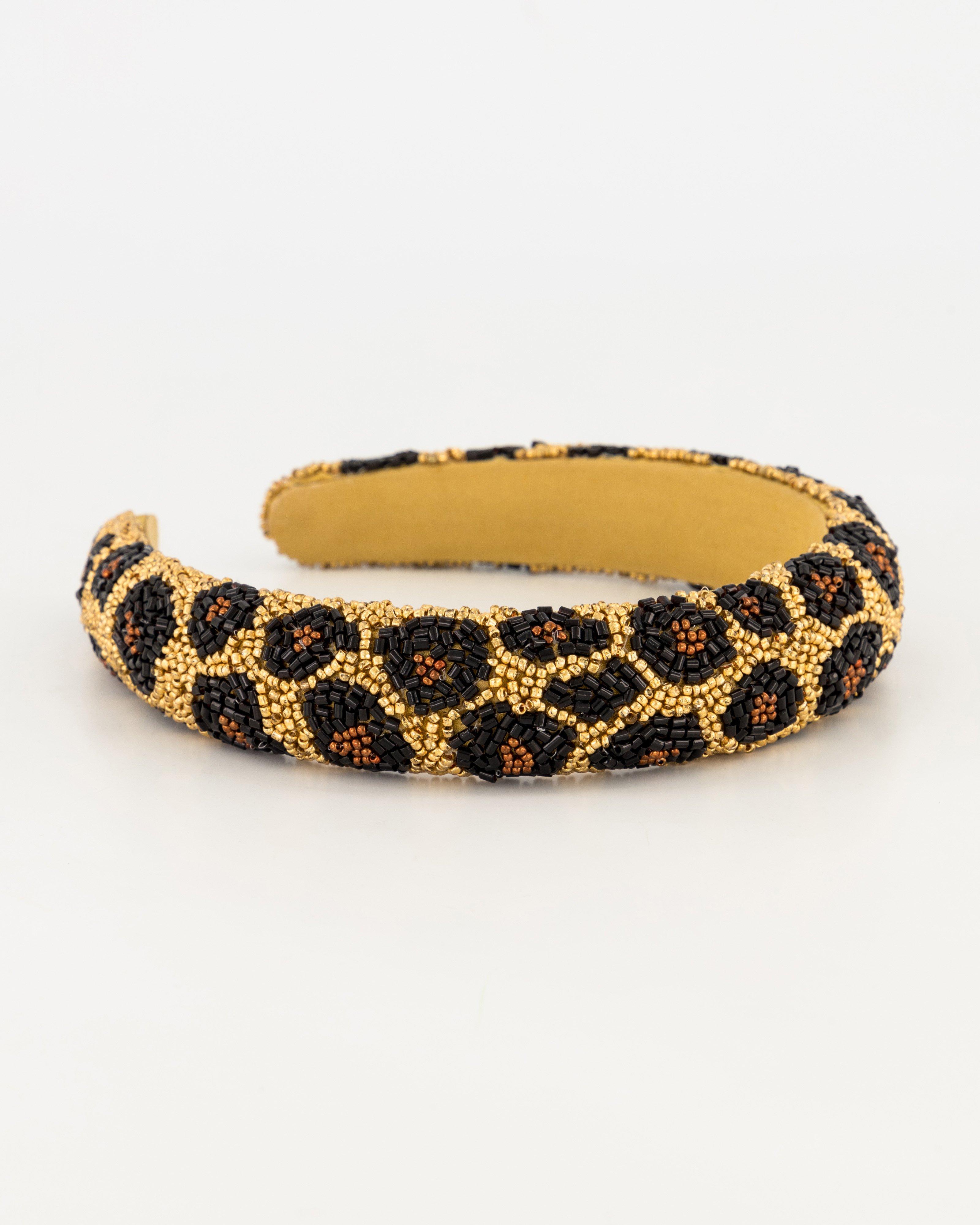 Aathrah Beaded Animal Aliceband -  Brown