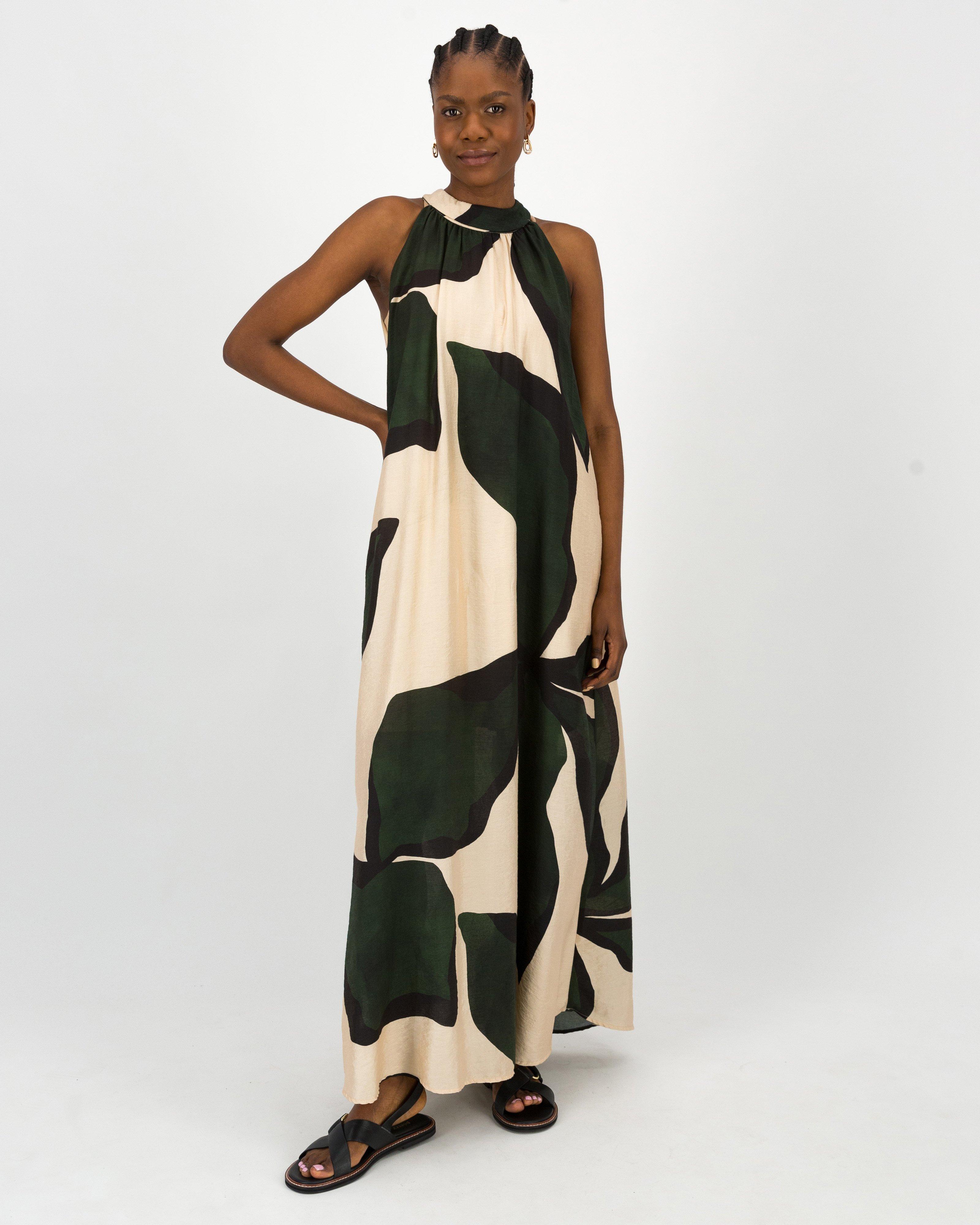 Merle Halterneck Dress -  Olive