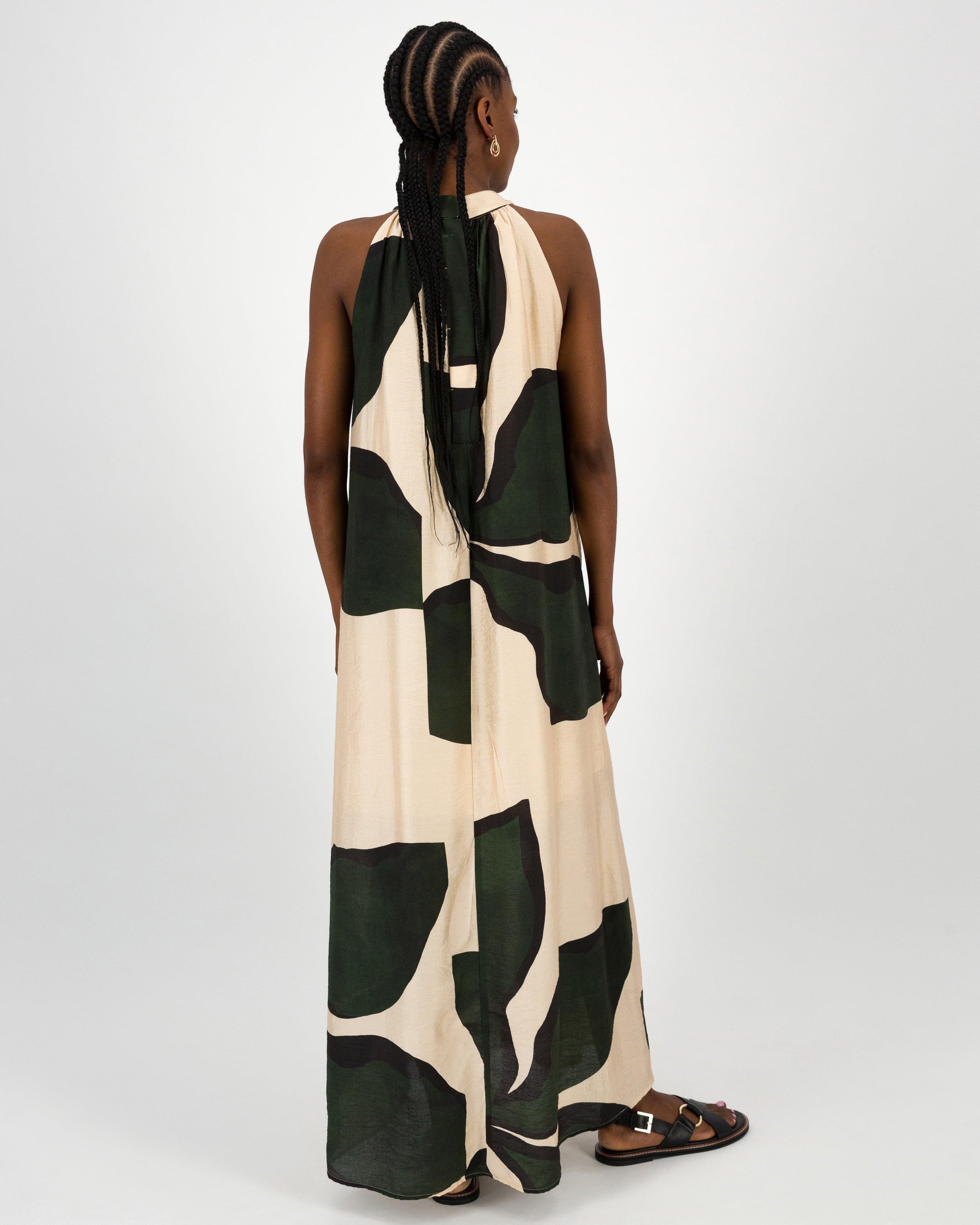 Merle Halterneck Dress -  Olive