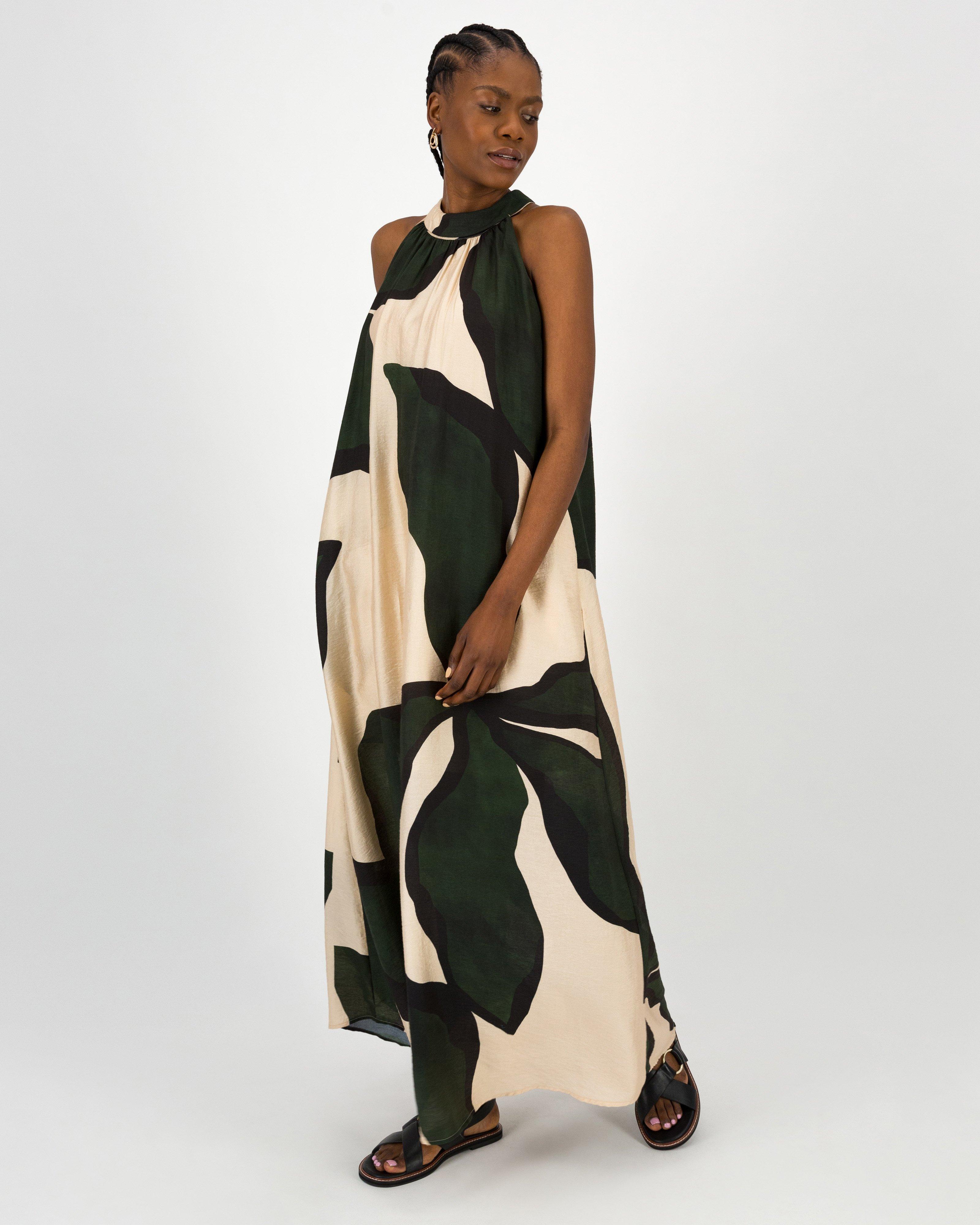 Merle Halterneck Dress -  Olive