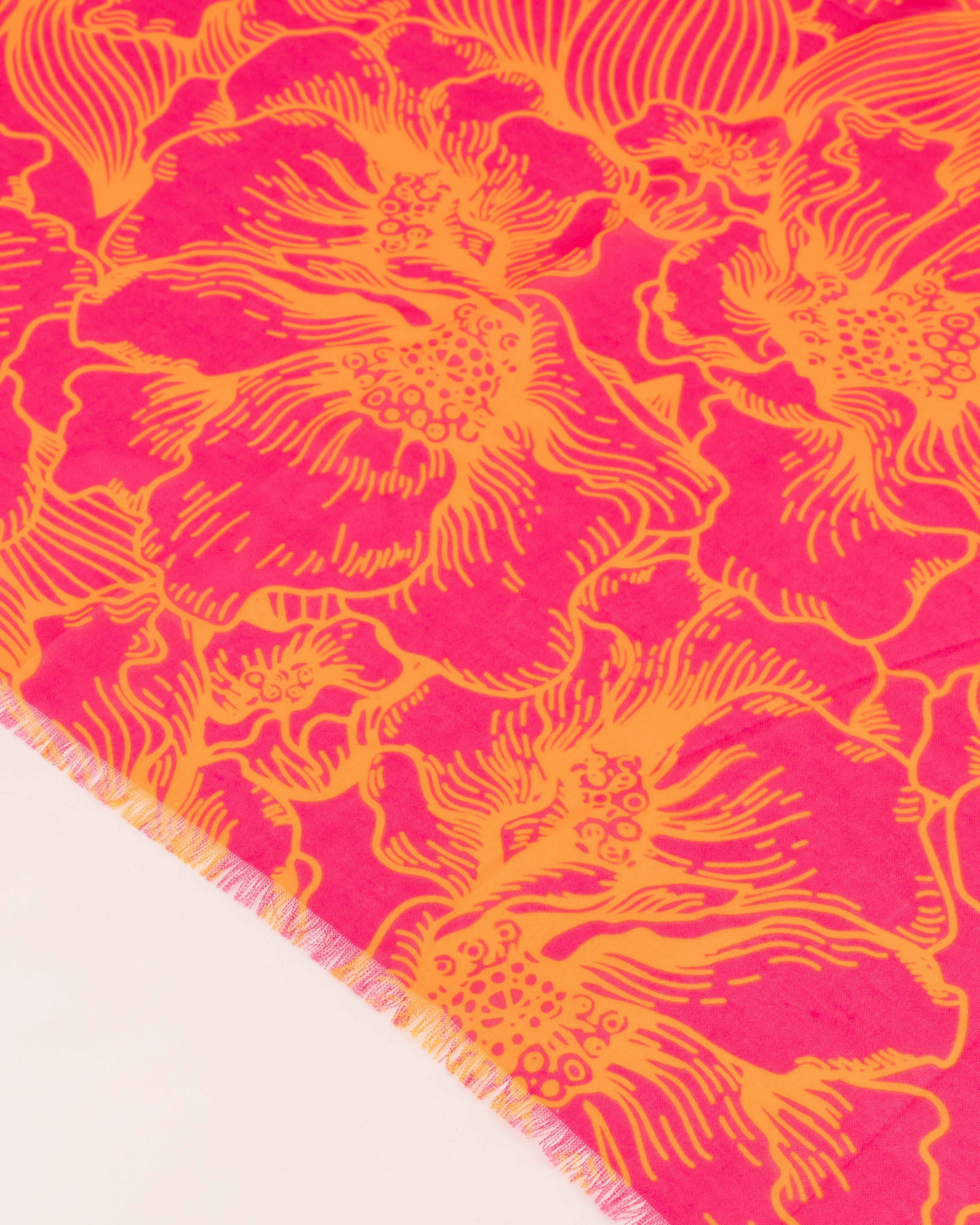 Ceyda Floral Print Scarf -  Pink