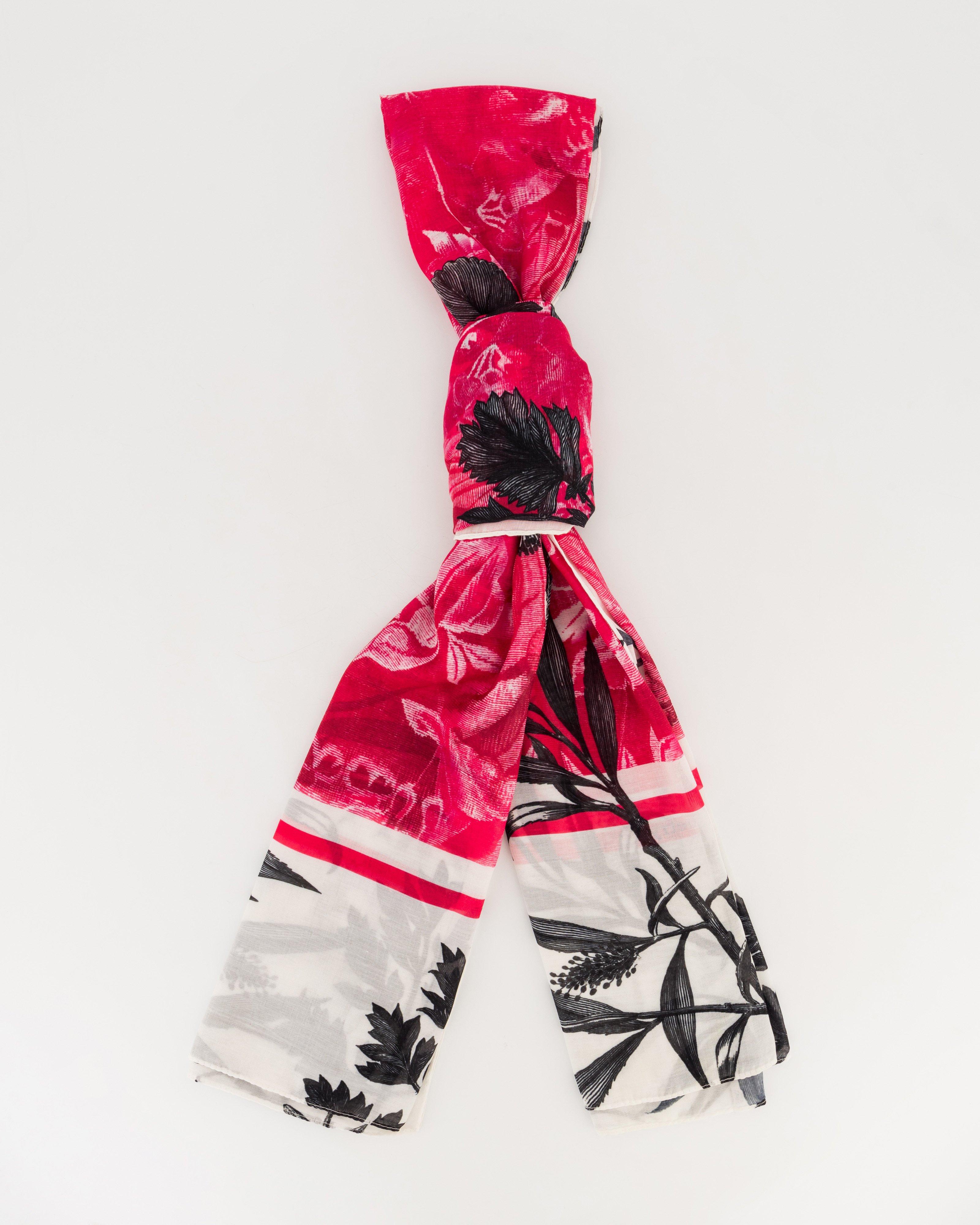 Lechelle Floral Print Scarf -  Pink
