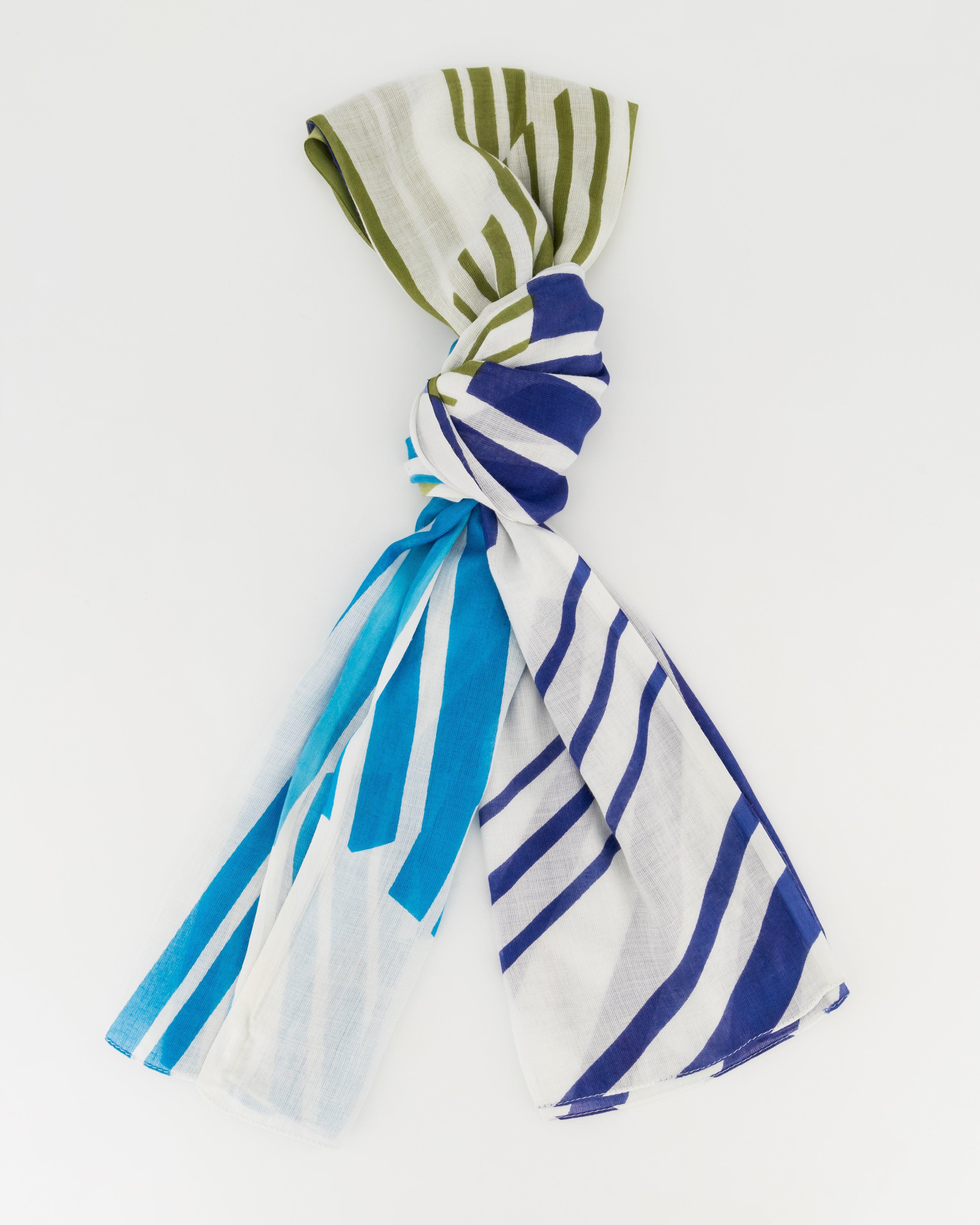 Women’s Ritika Abstract Stripe Print Scarf  -  Milk