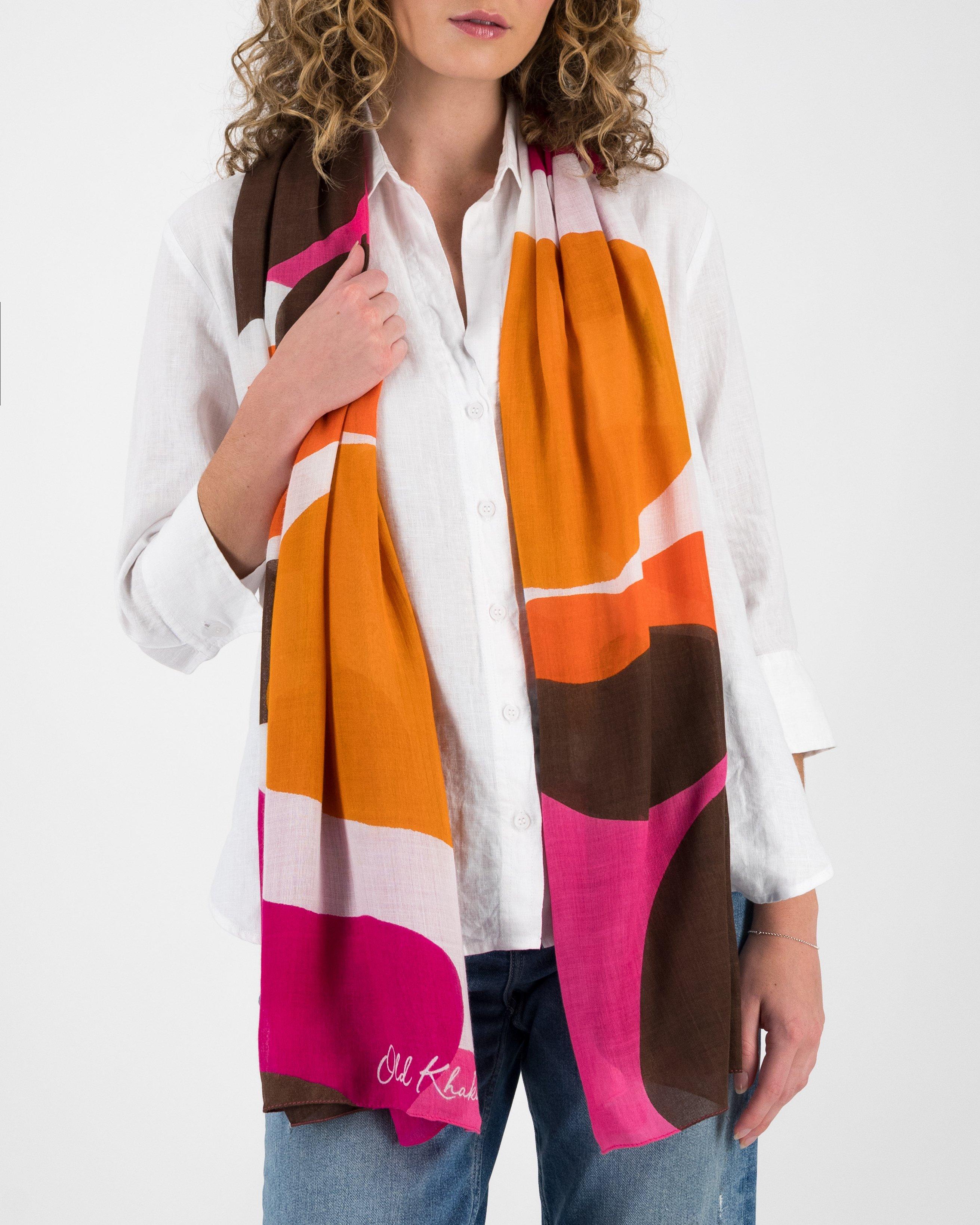 Women’s Vishni Abstract Print Scarf  -  Orange