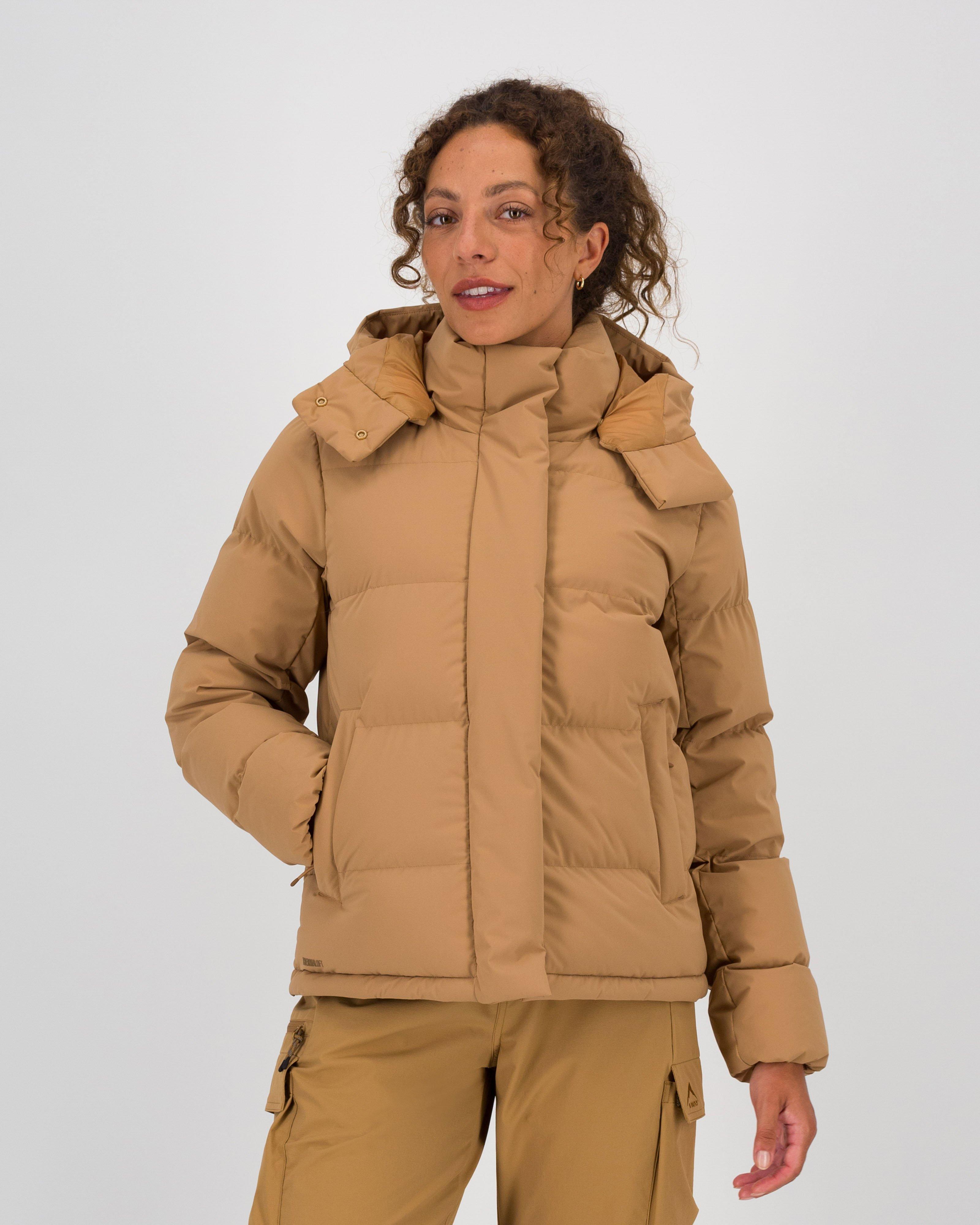 K-Way Women’s Aspen Wide Channel Puffer Jacket -  Tan