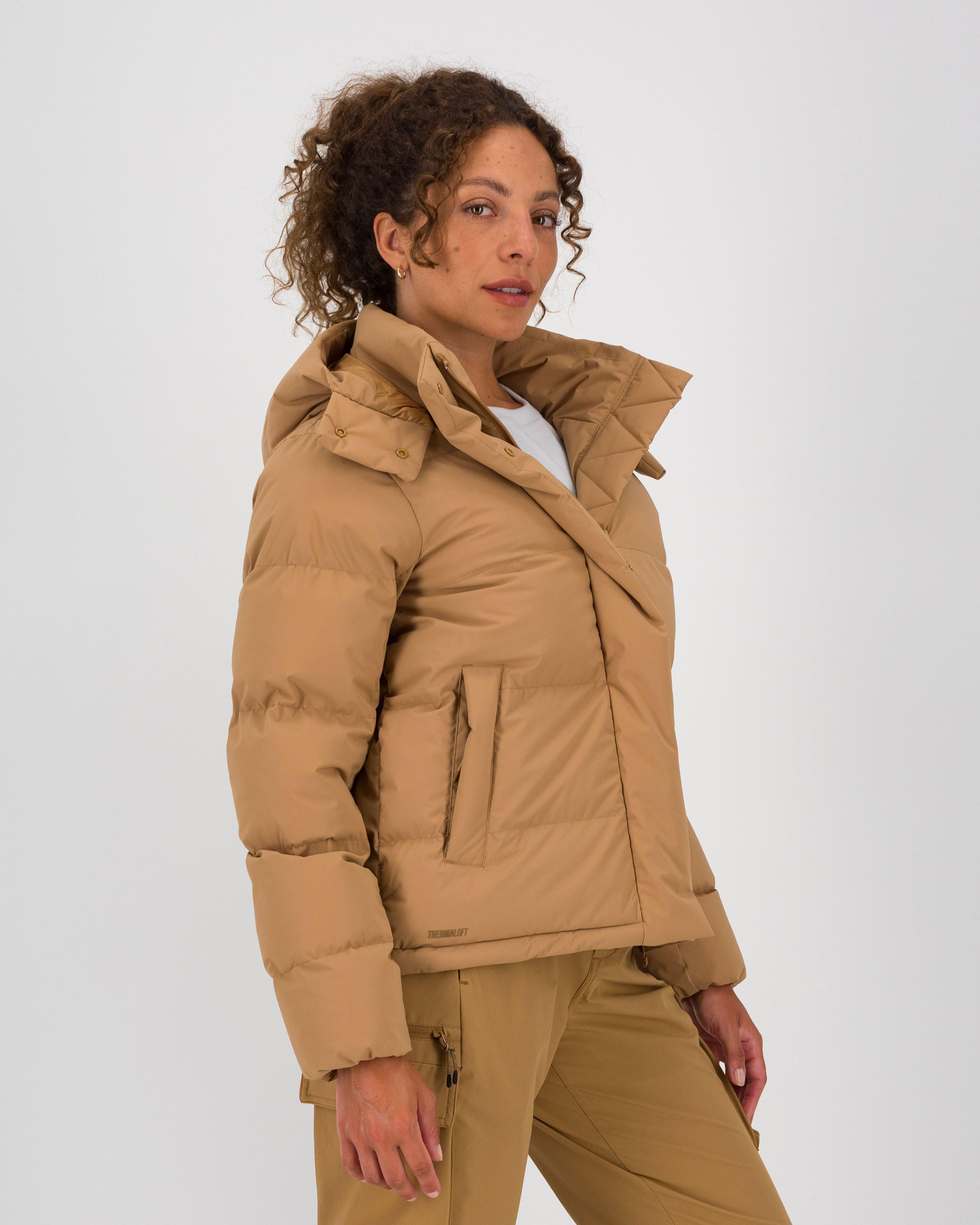 K-Way Women’s Aspen Wide Channel Puffer Jacket -  Tan
