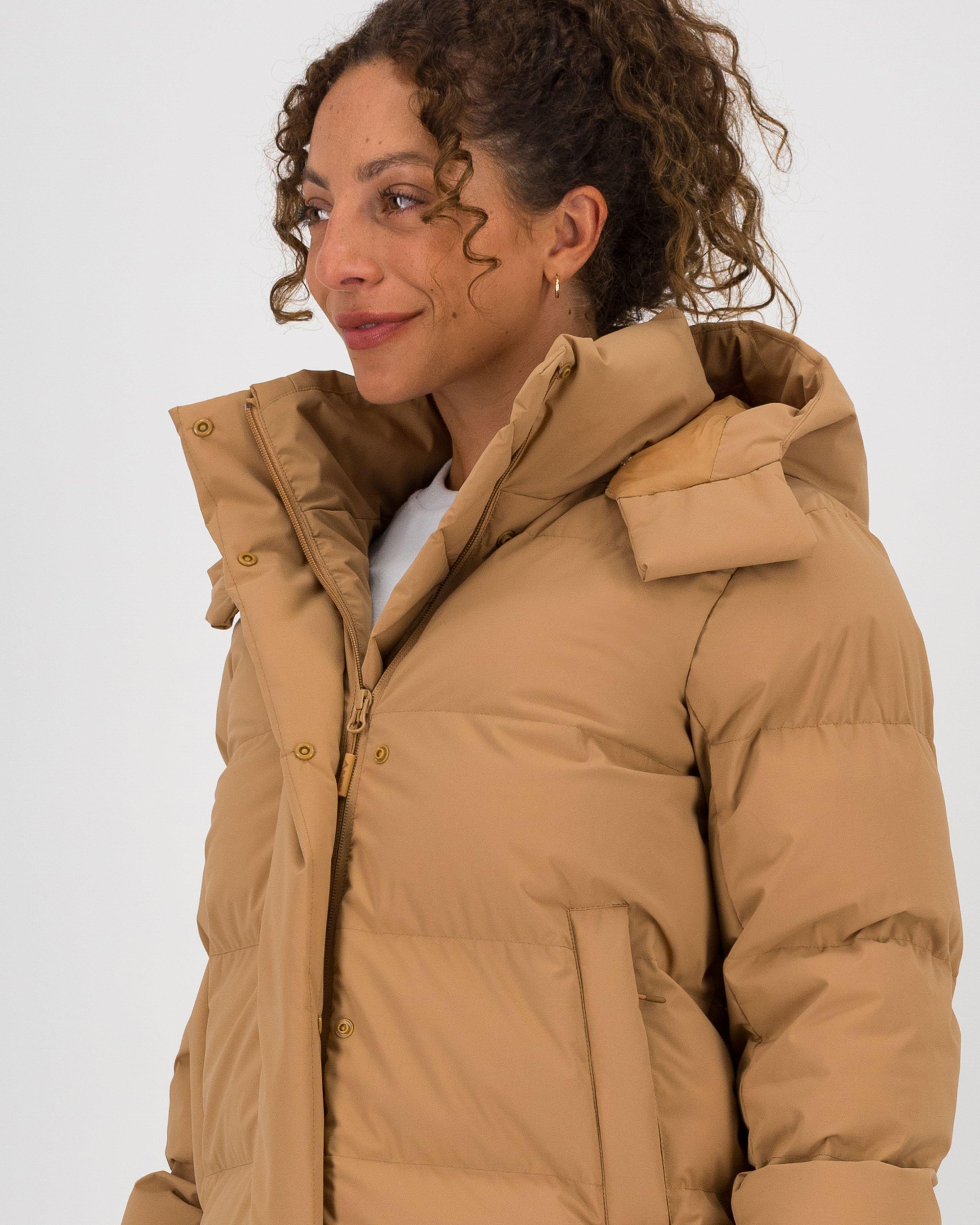 K-Way Women’s Aspen Wide Channel Puffer Jacket -  Tan