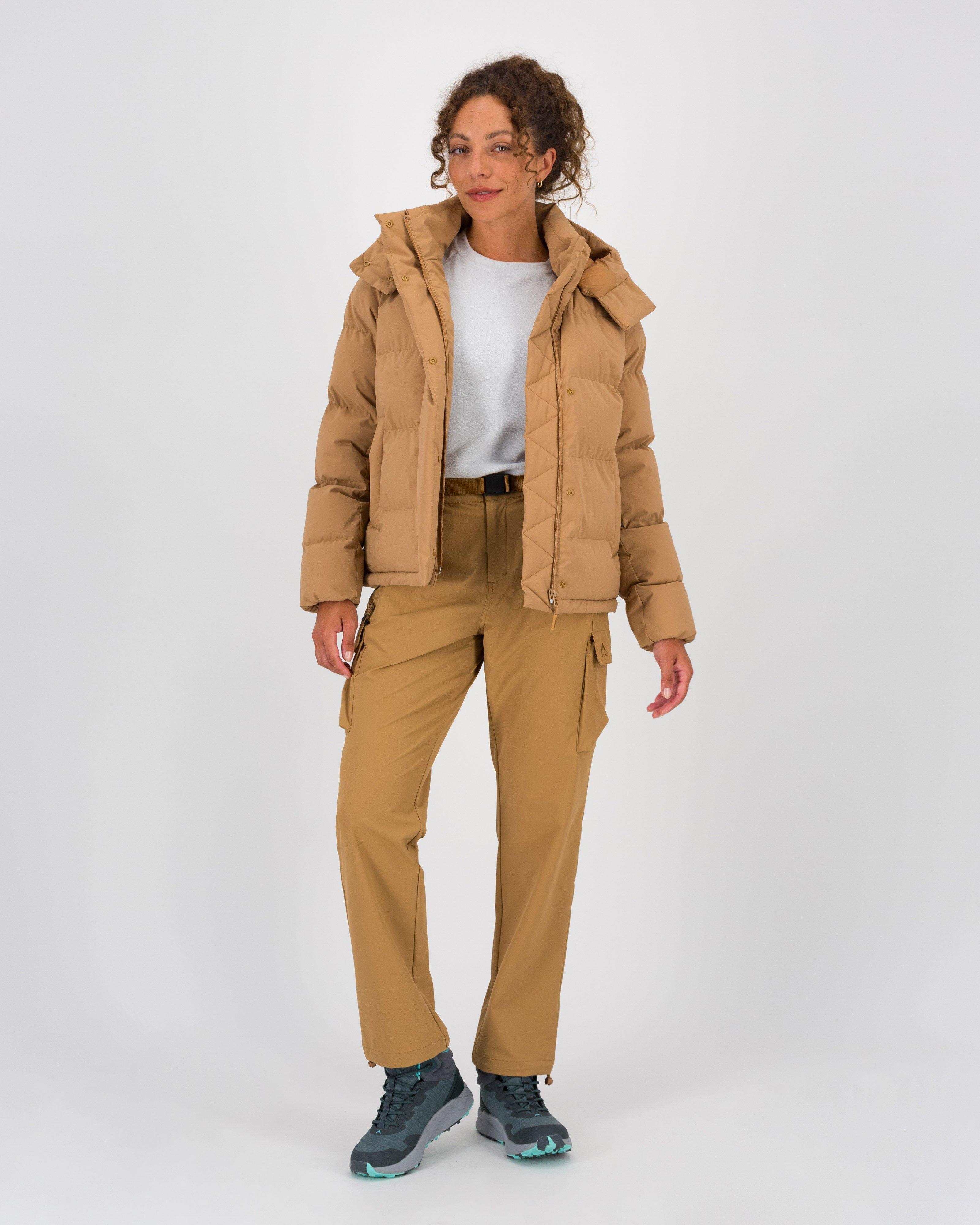 K-Way Women’s Aspen Wide Channel Puffer Jacket -  Tan