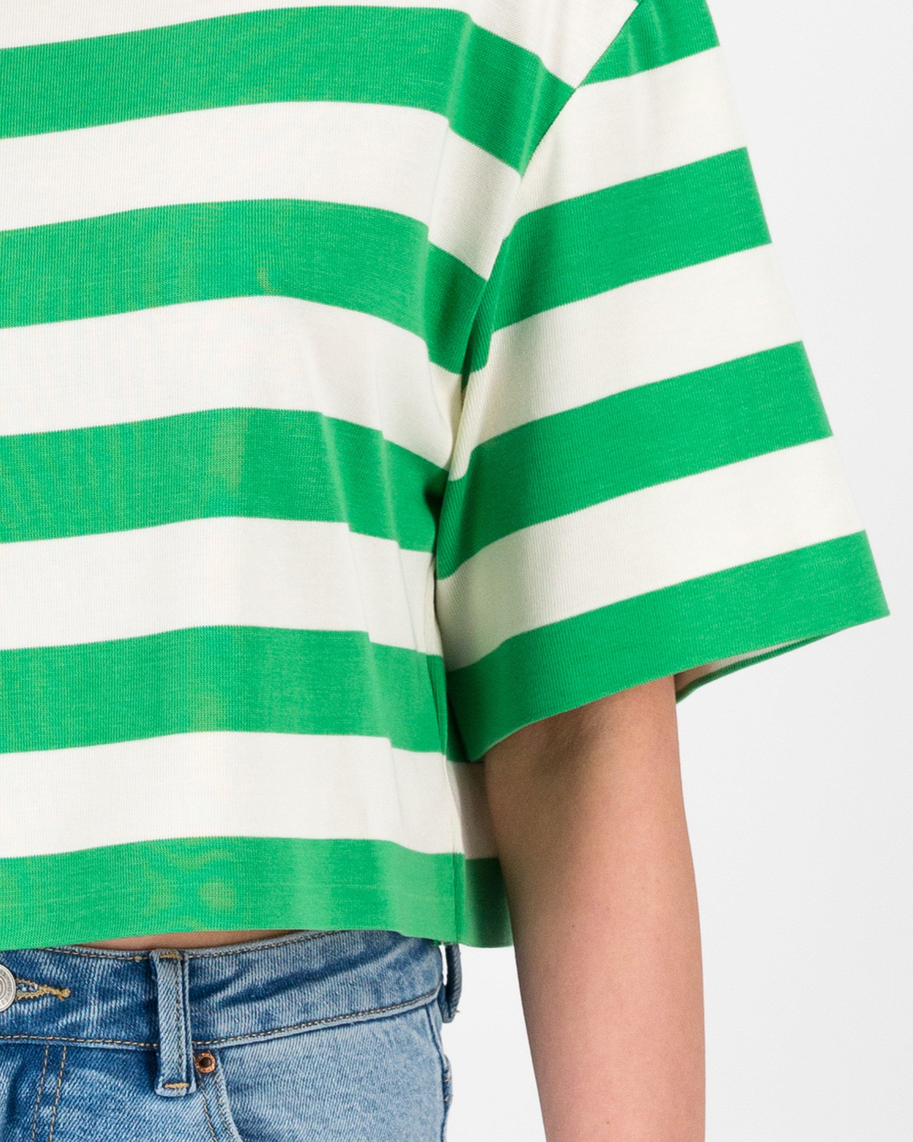 Aneko Stripe Knit Top -  Green