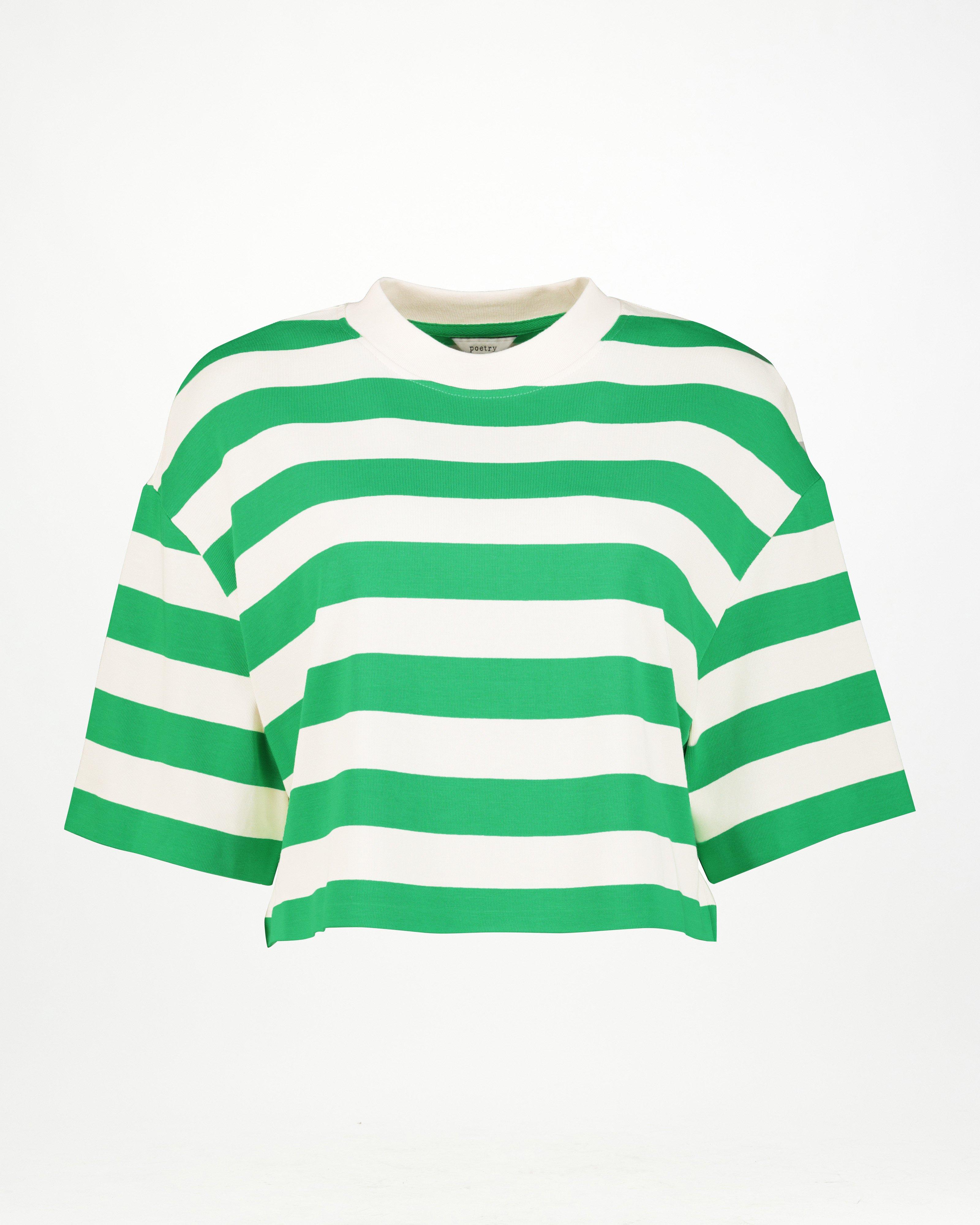 Aneko Stripe Knit Top -  Green