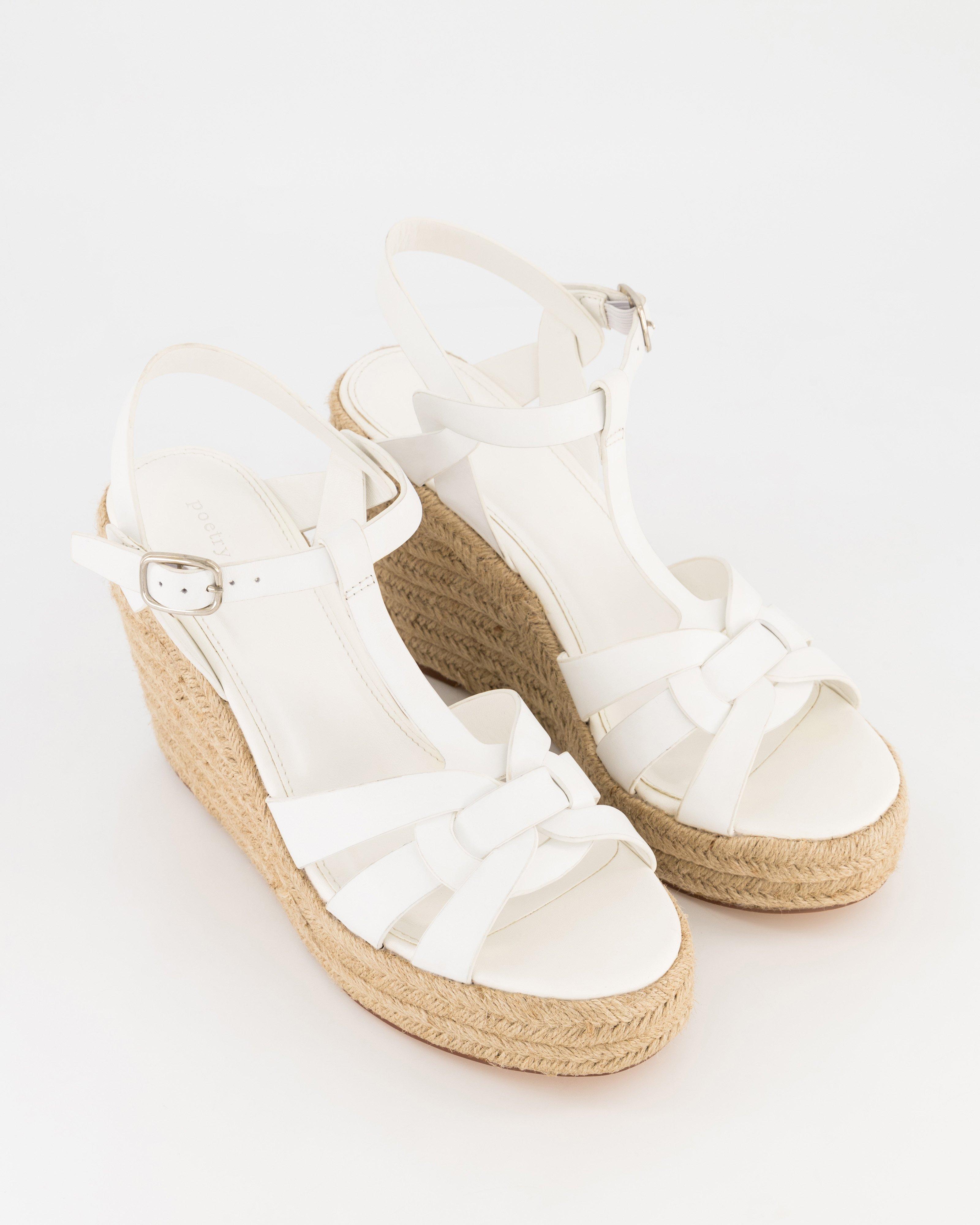 Erin Leather Wedge -  Milk