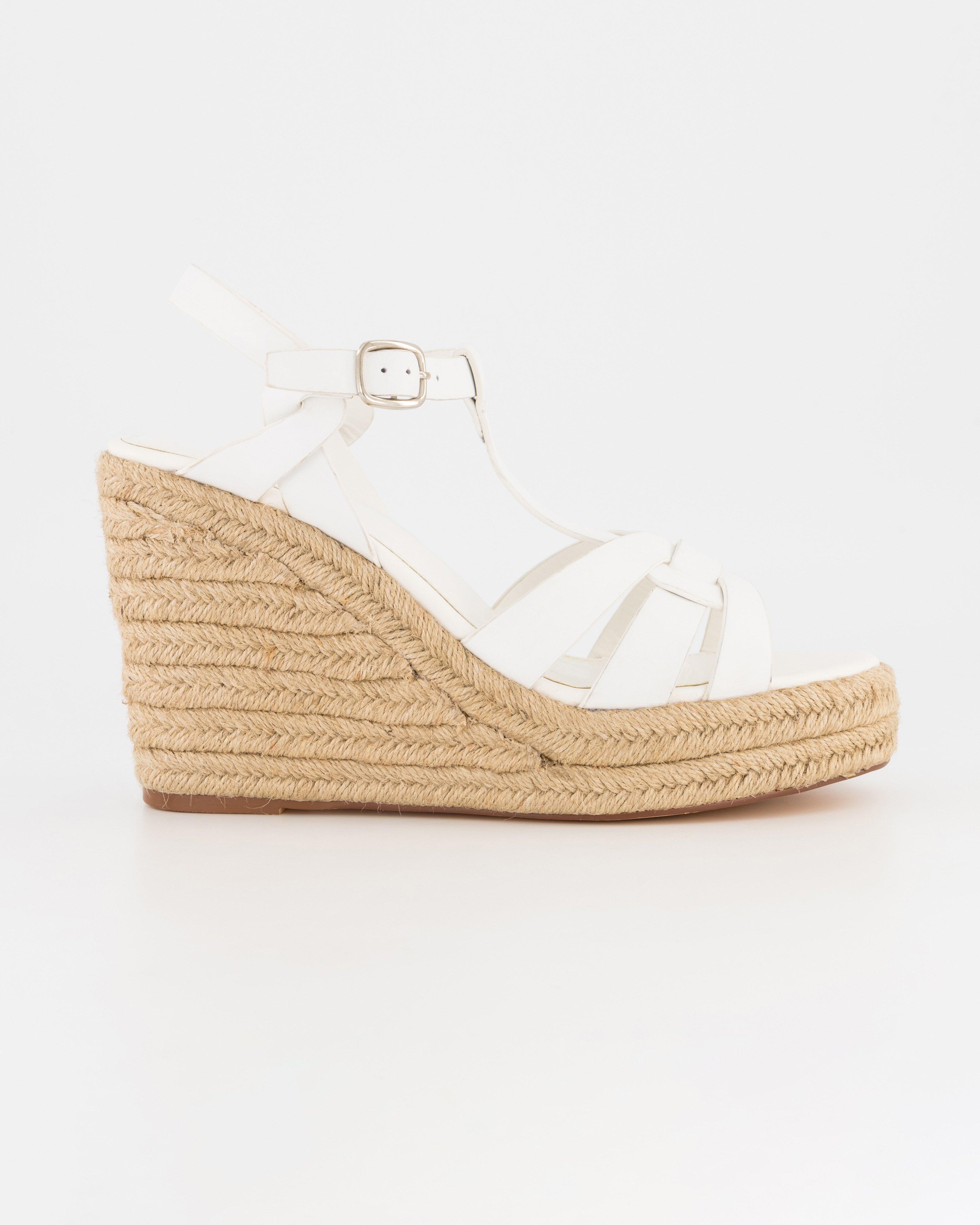 Erin Leather Wedge -  Milk