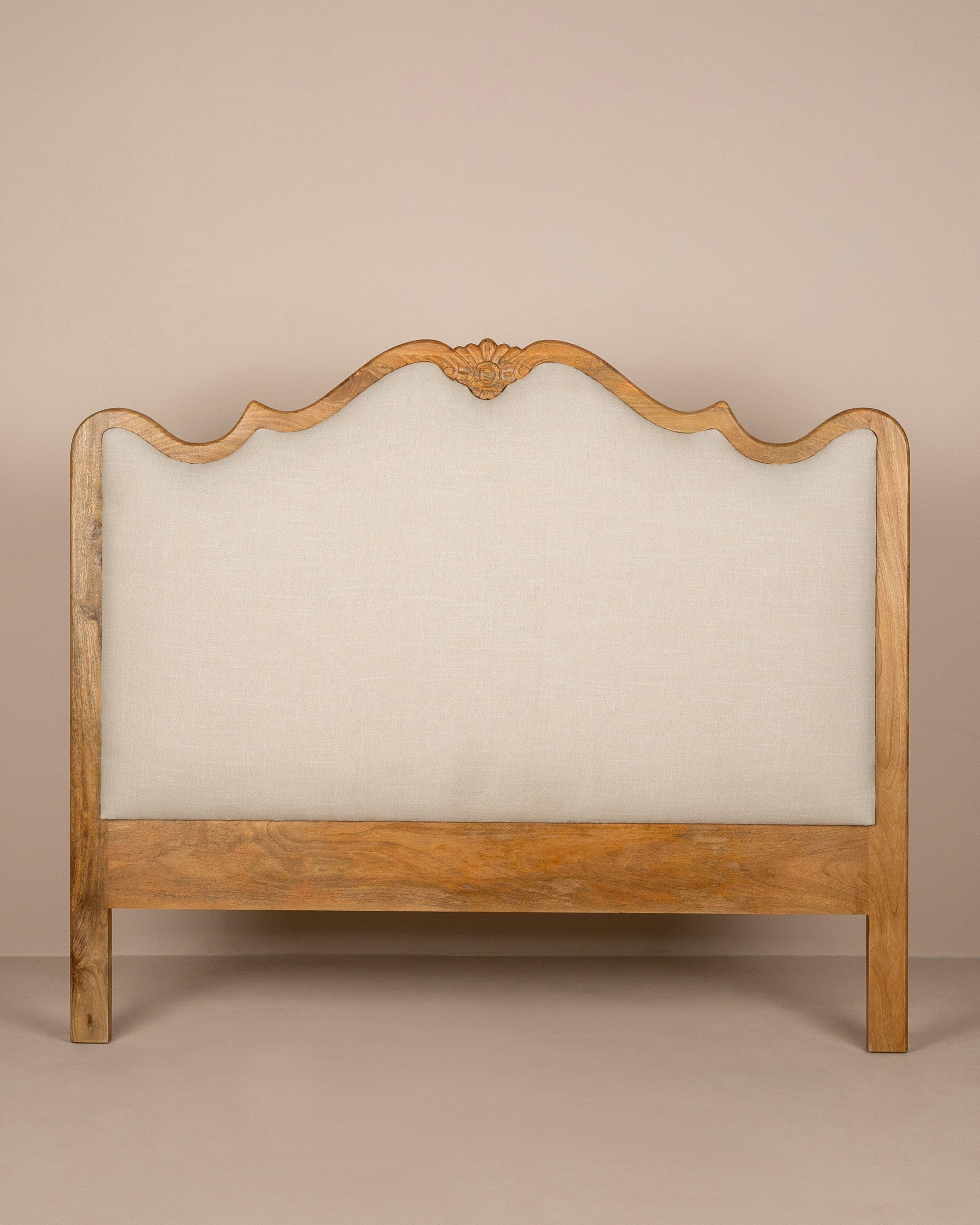 Carved Upholstered King Headboard -  Brown