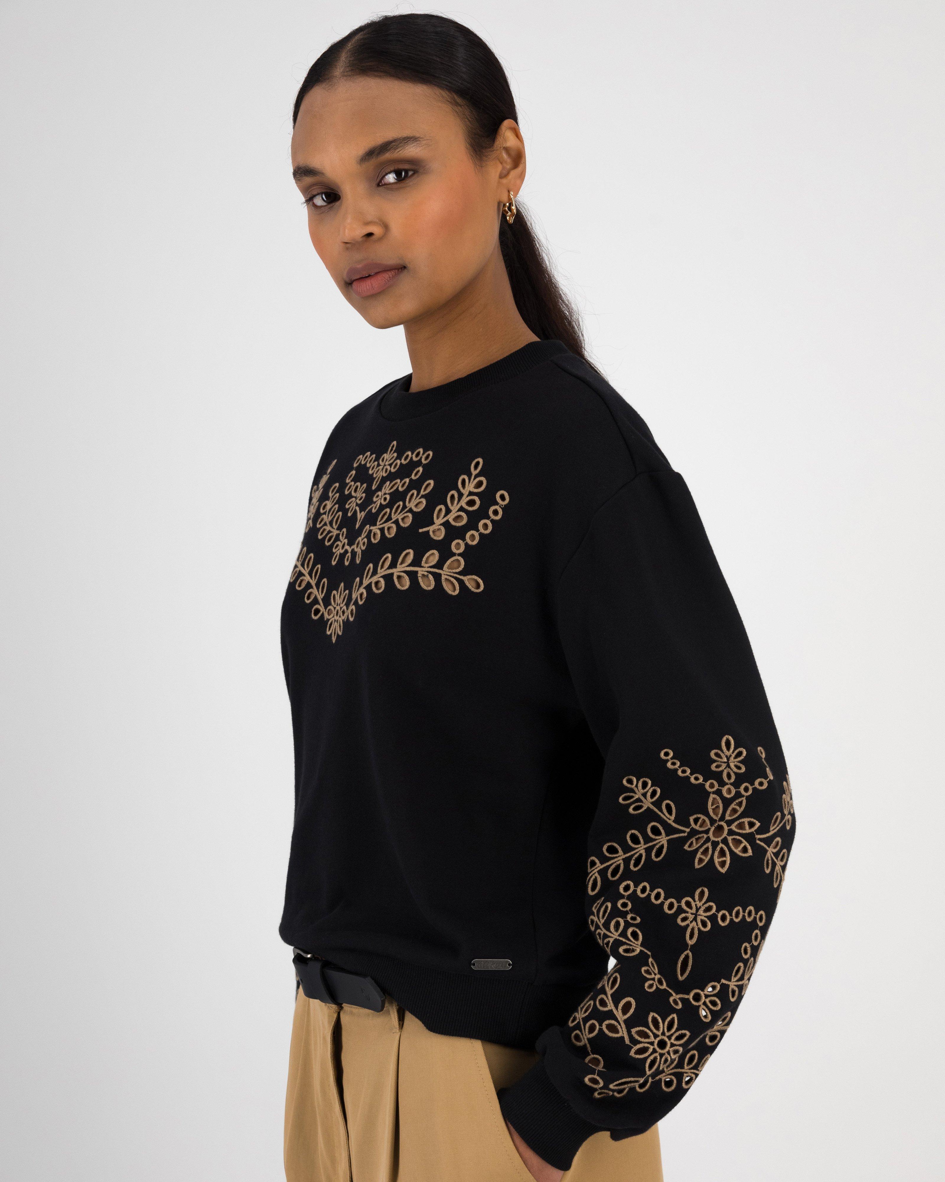 Women’s Clover Cut-Out Sweat  -  Black