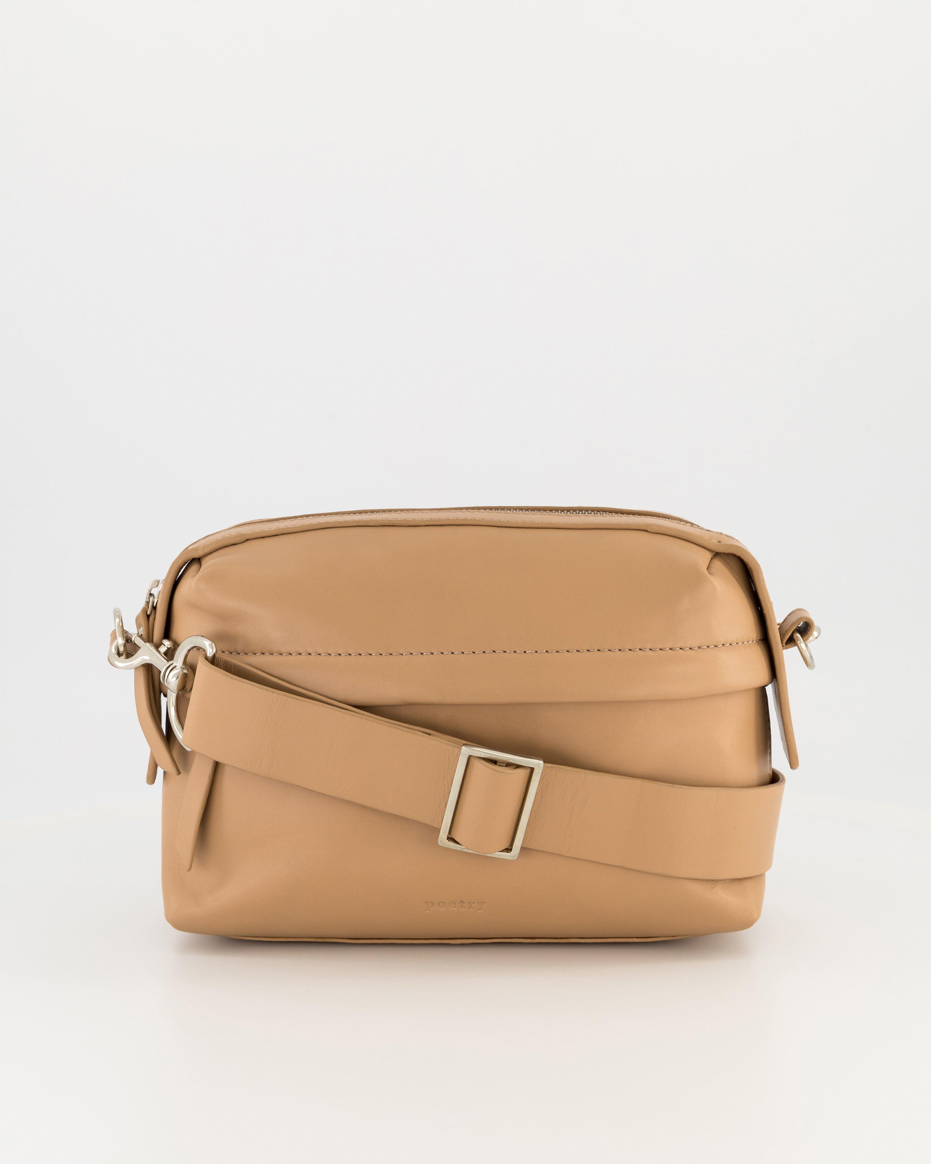 Britta Leather Crossbody Bag -  Nude