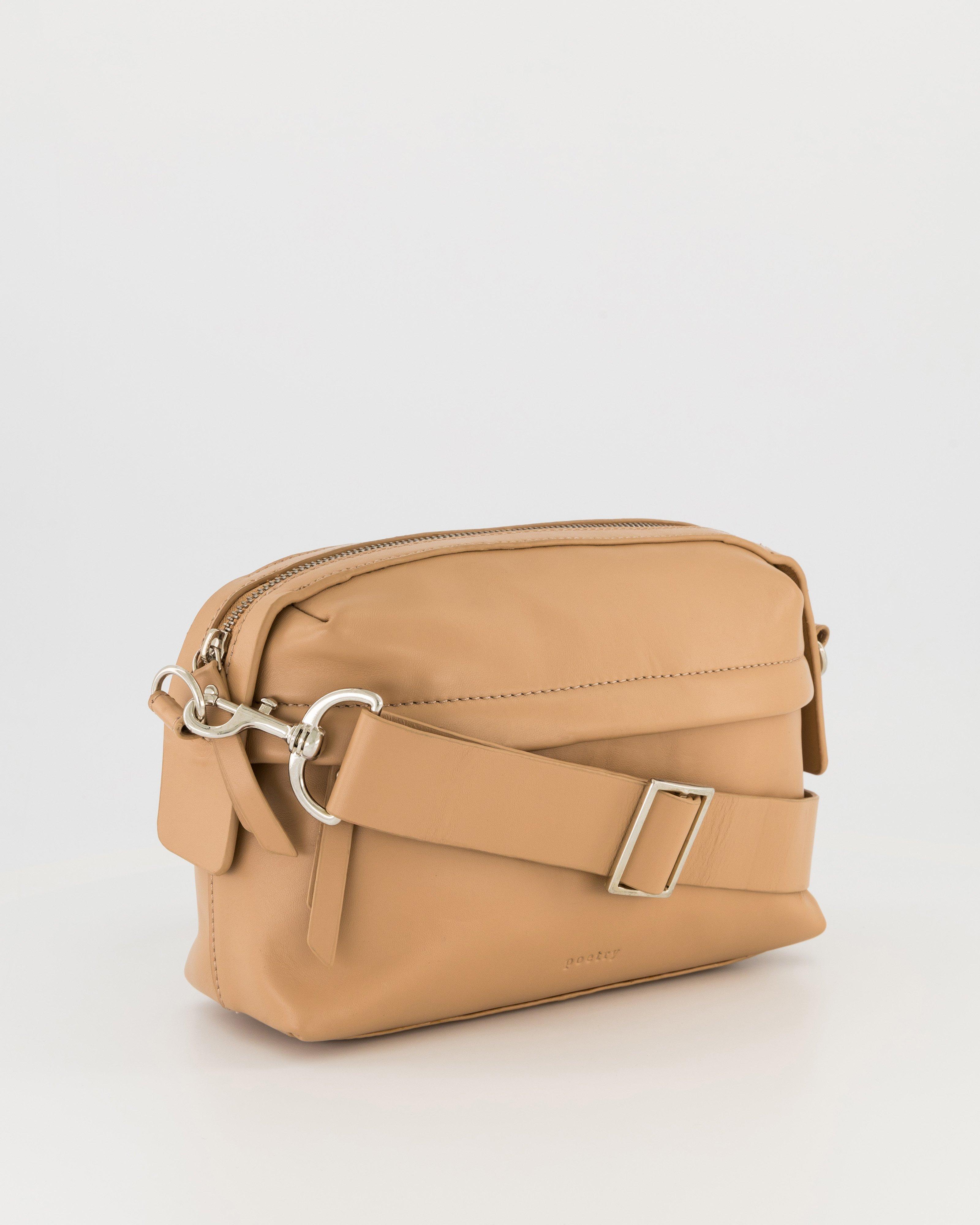 Britta Leather Crossbody Bag -  Nude