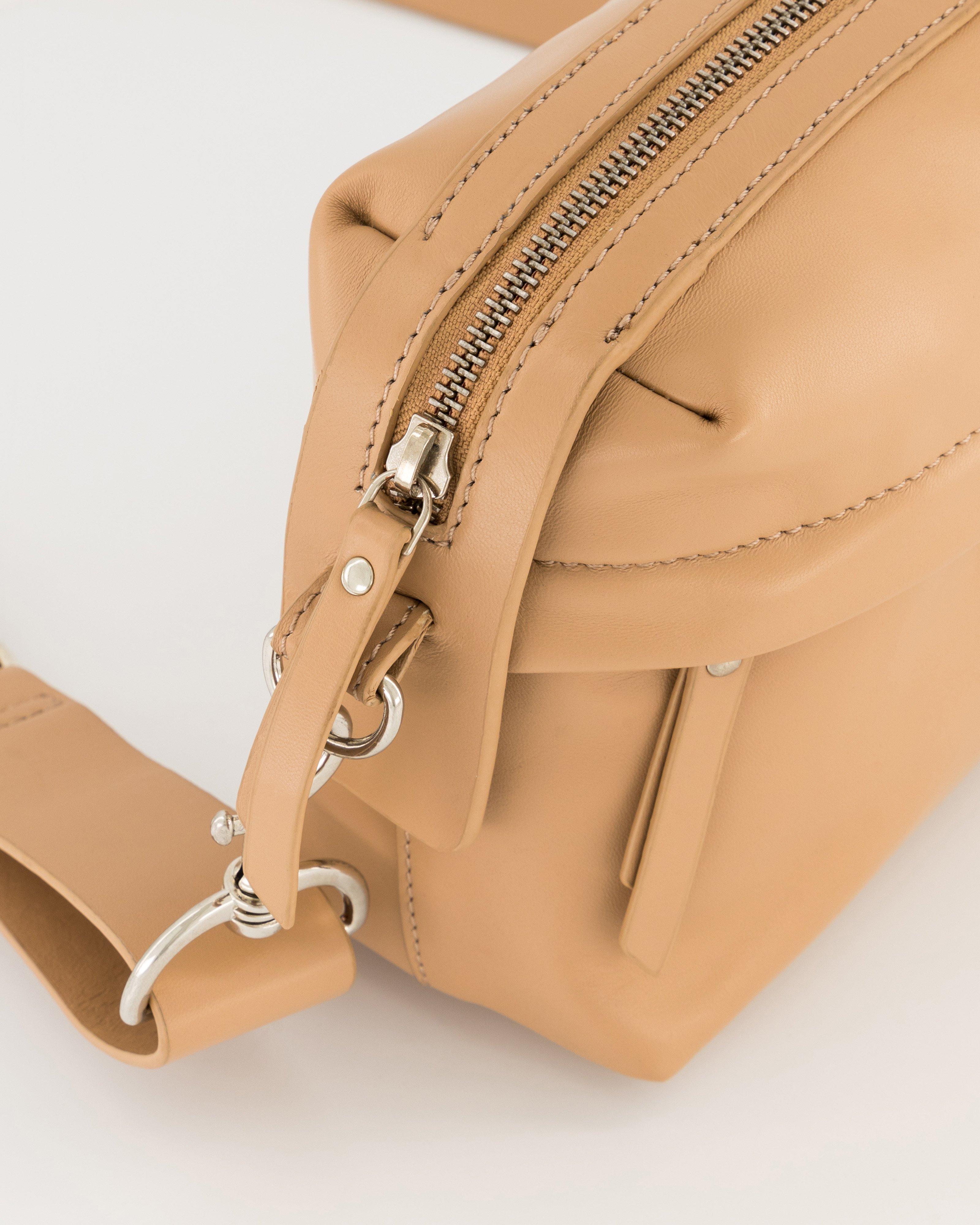 Britta Leather Crossbody Bag -  Nude