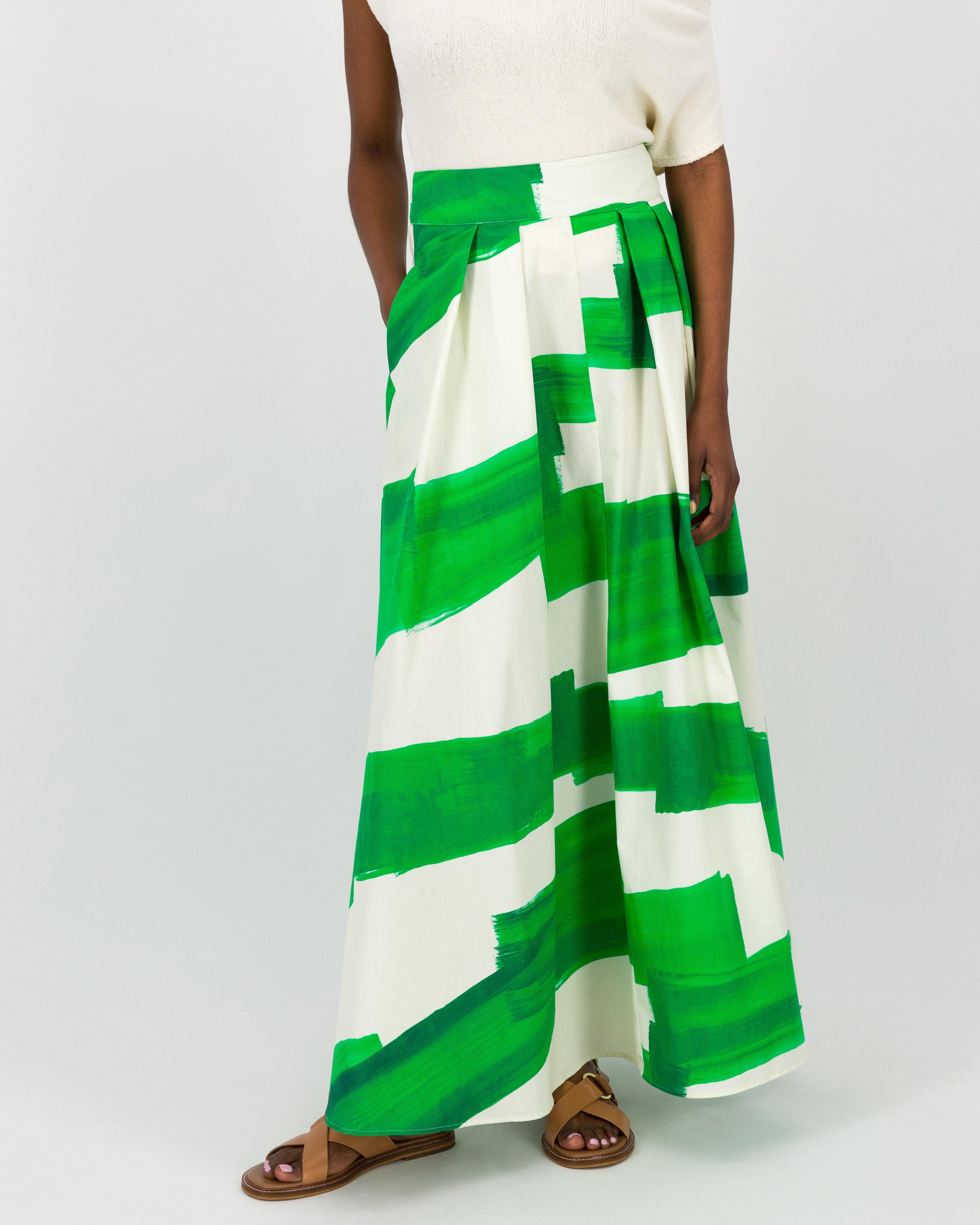 Silvie Printed Skirt -  Green